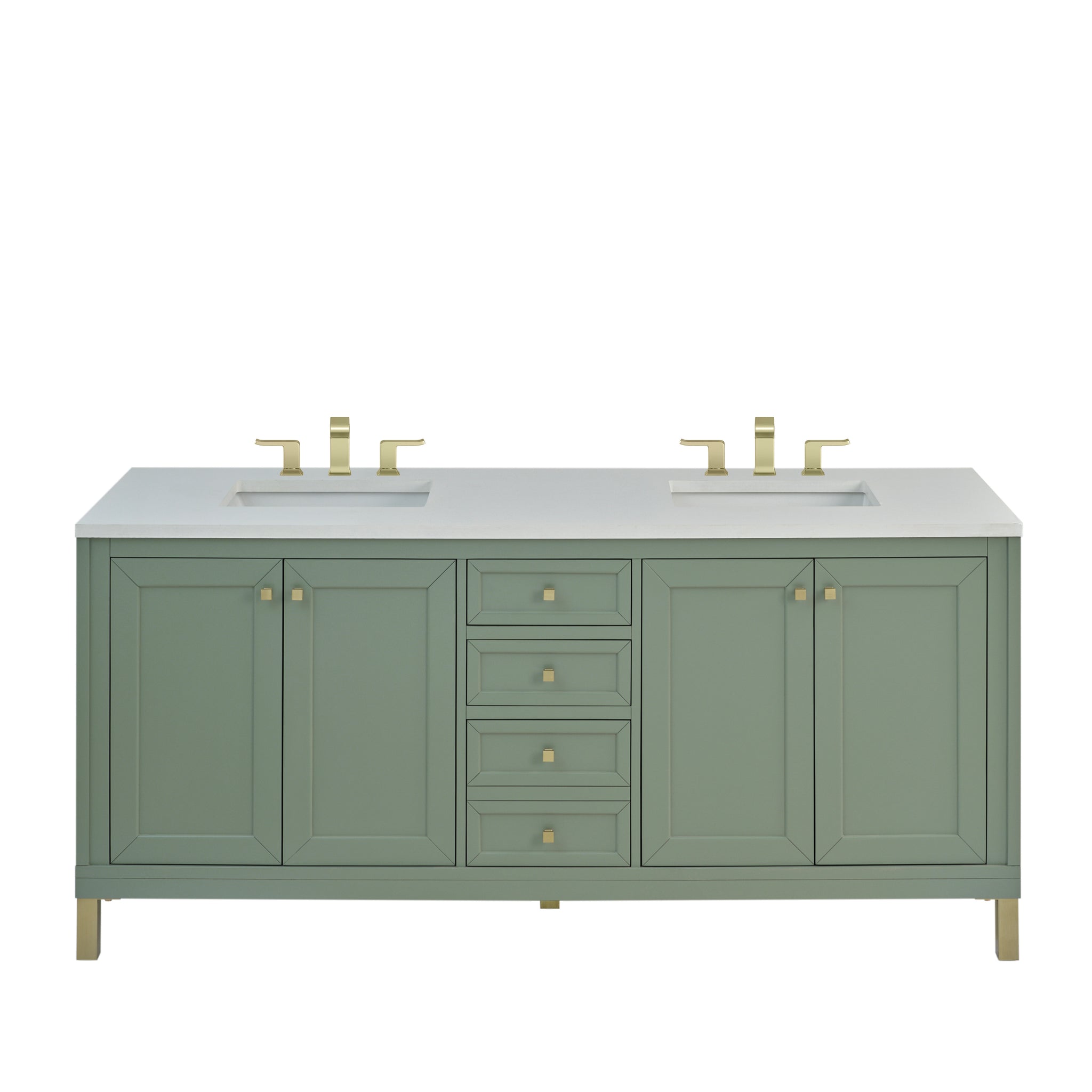 James Martin Chicago 72" Double Bathroom Vanity, Smokey Celadon, view 28