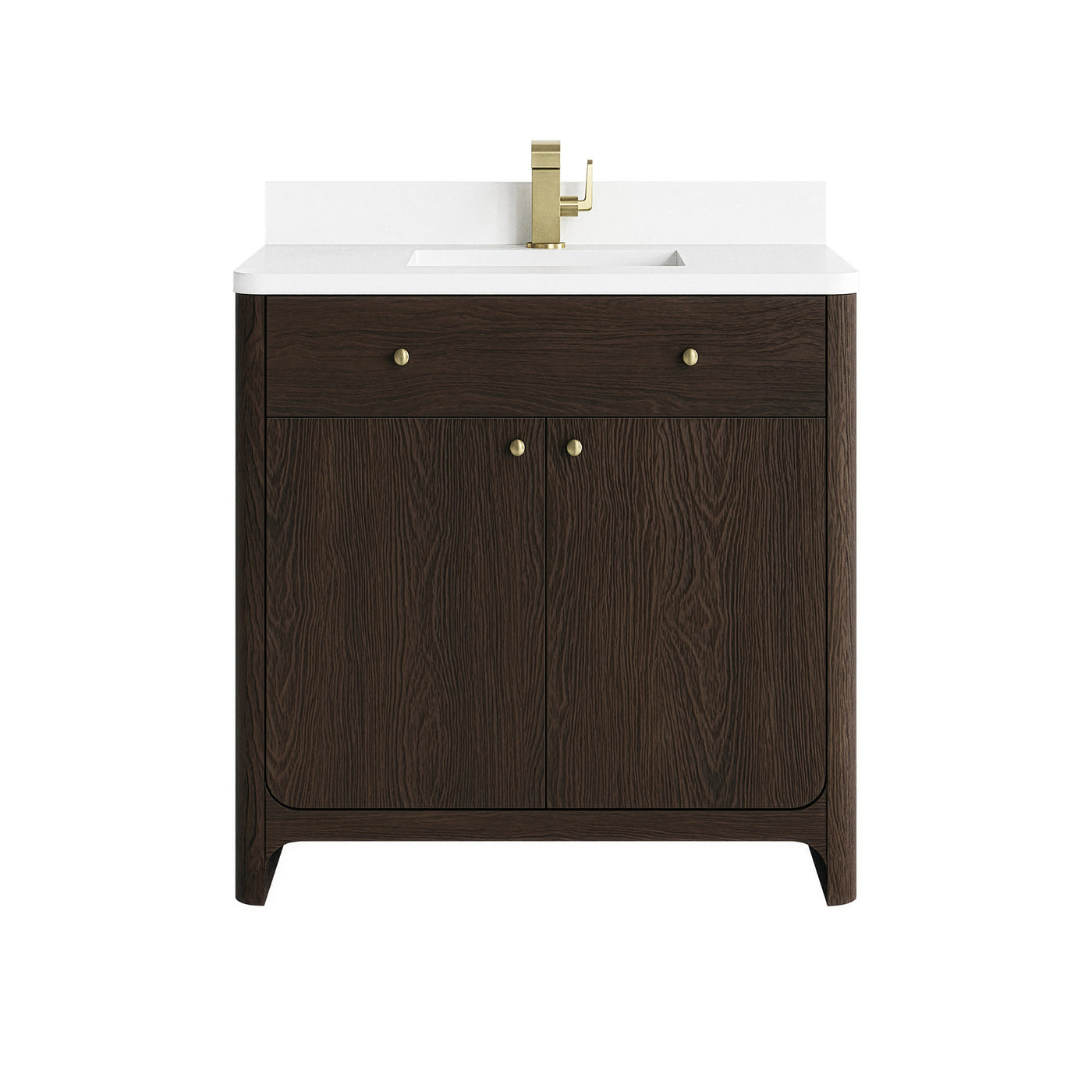 James Martin Gracyn 36" Single Bathroom Vanity, Sable with White Zeus countertop