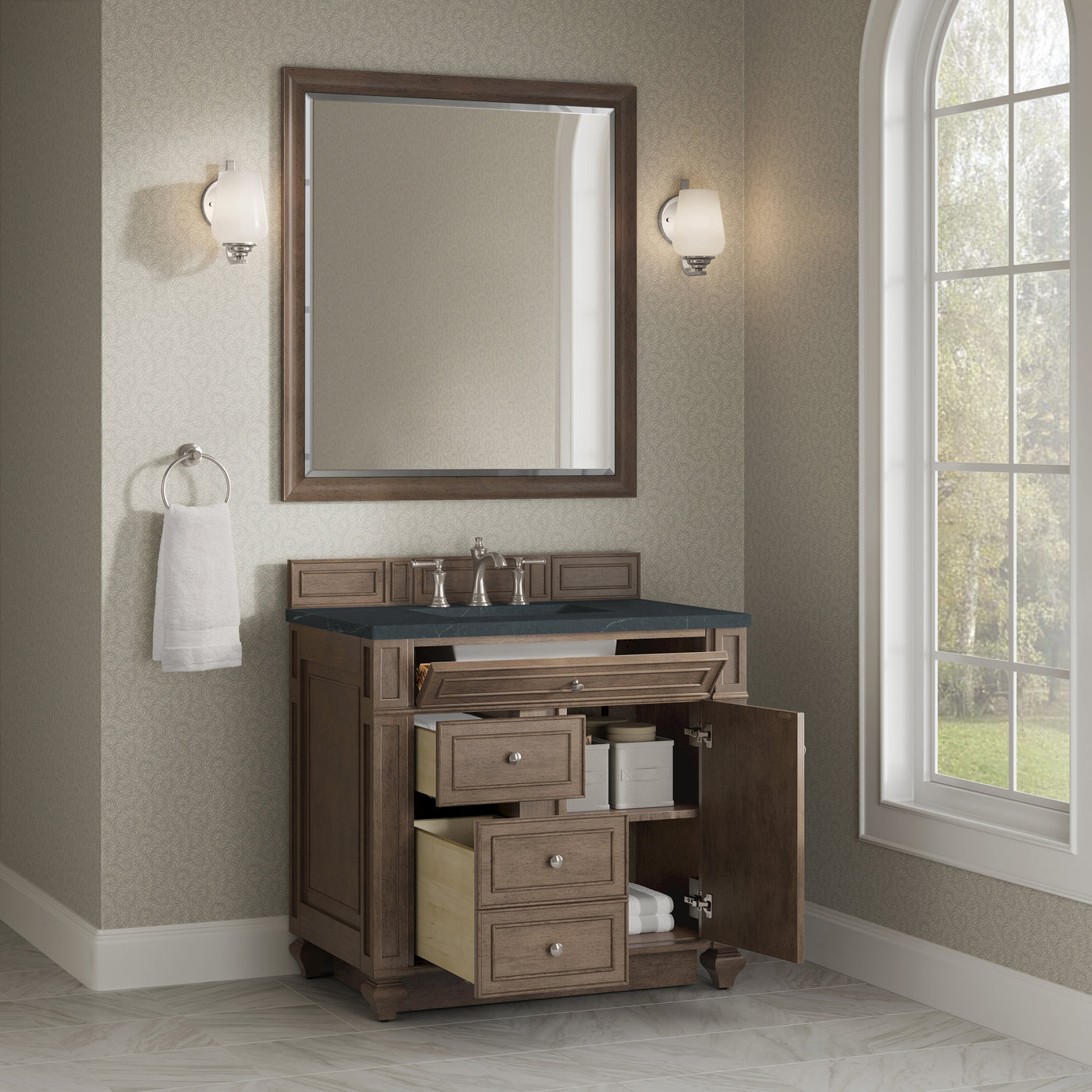 James Martin Bristol 36" Single Bathroom Vanity, Whitewashed Walnut, view 26