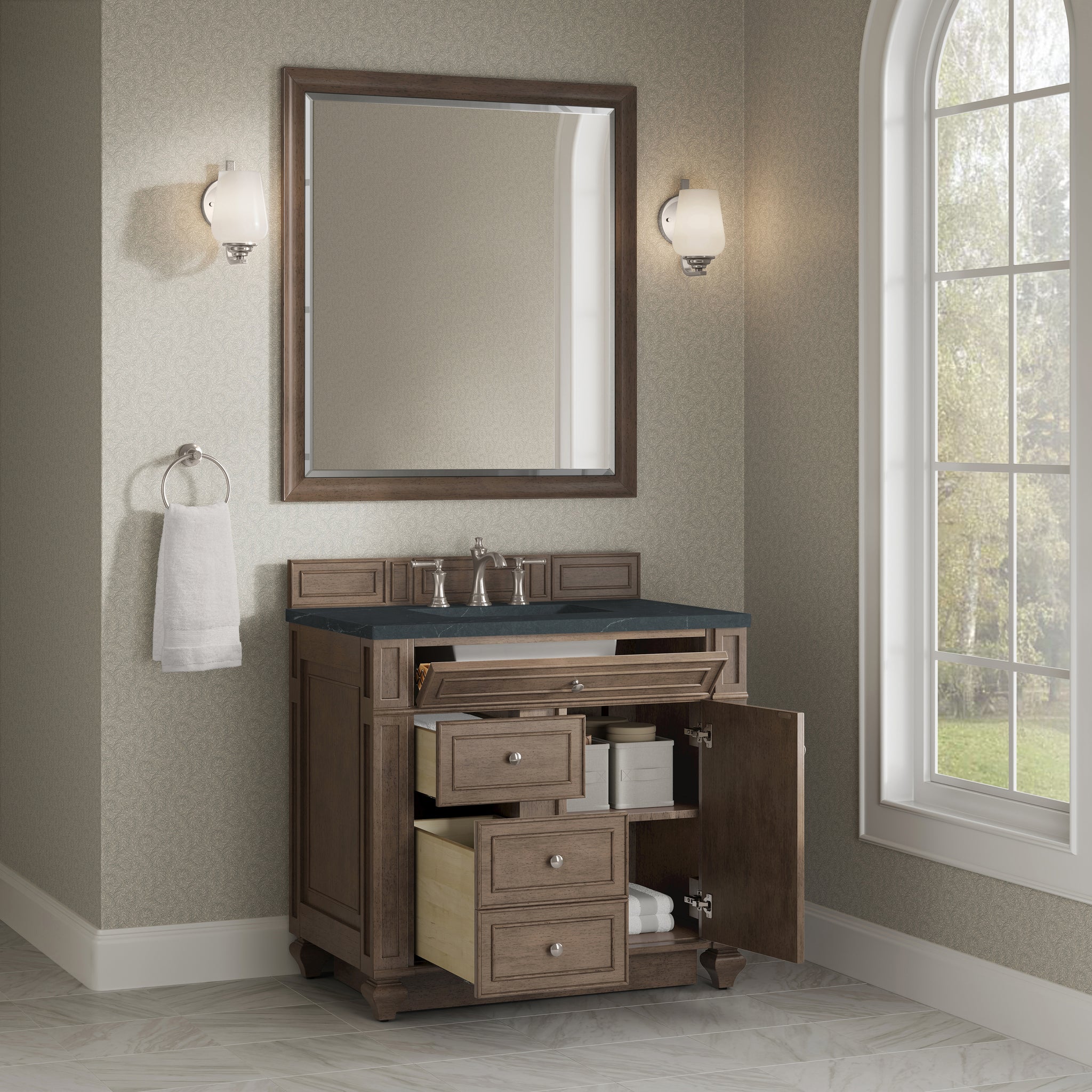 James Martin Bristol 36" Single Bathroom Vanity, Whitewashed Walnut, view 26
