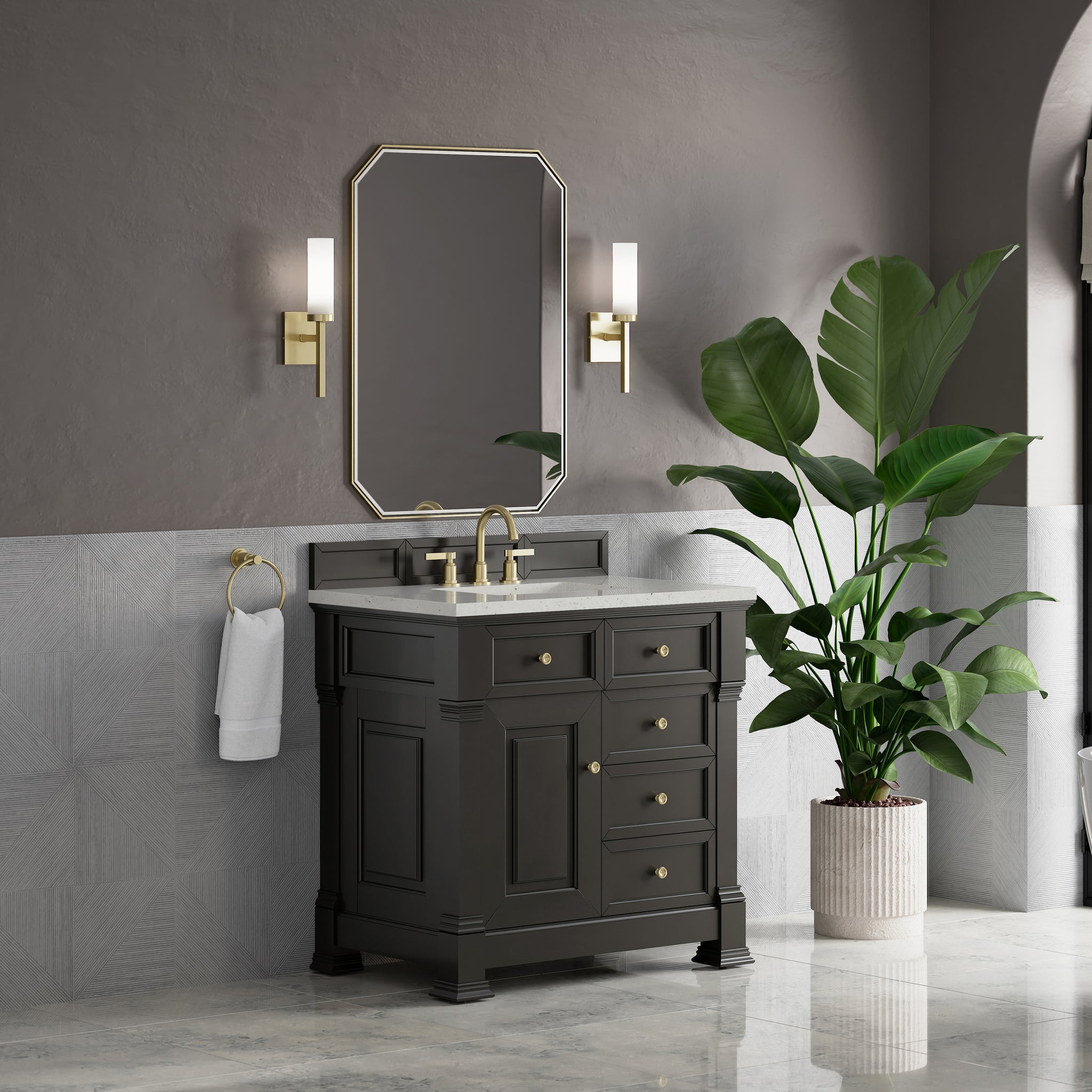 James Martin Brookfield 36" Single Bathroom Vanity, Black Onyx, view 19