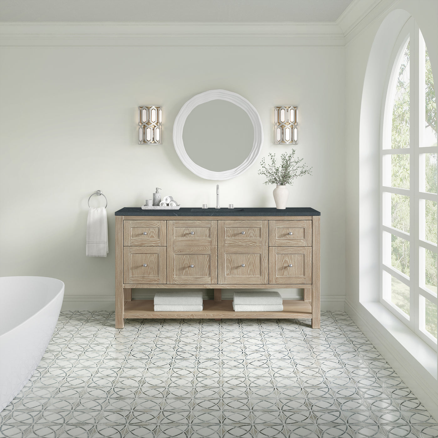 James Martin Breckenridge 60" Single Bathroom Vanity, Whitewashed Oak, view 32