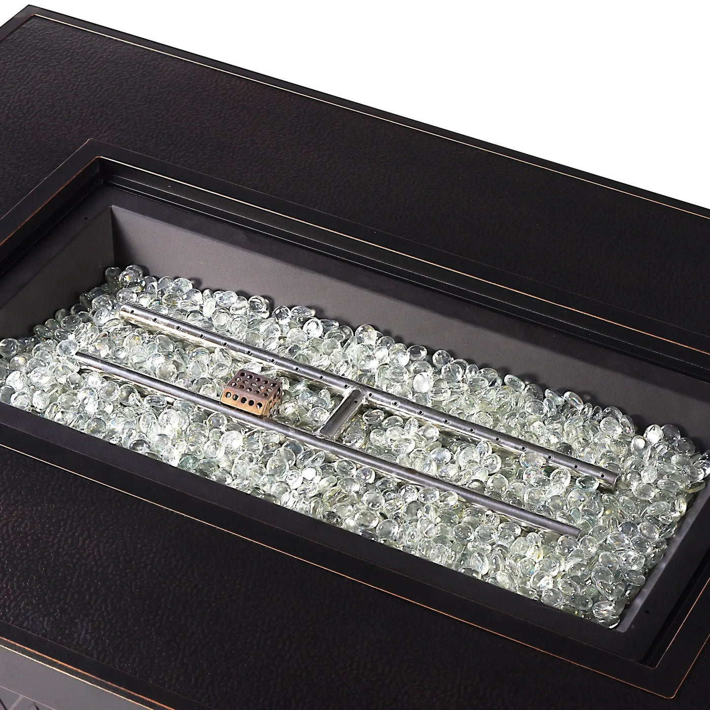Aluminum 48-in Rectangular Propane Fire Table, Beads, Covers and Lid by Sharicks