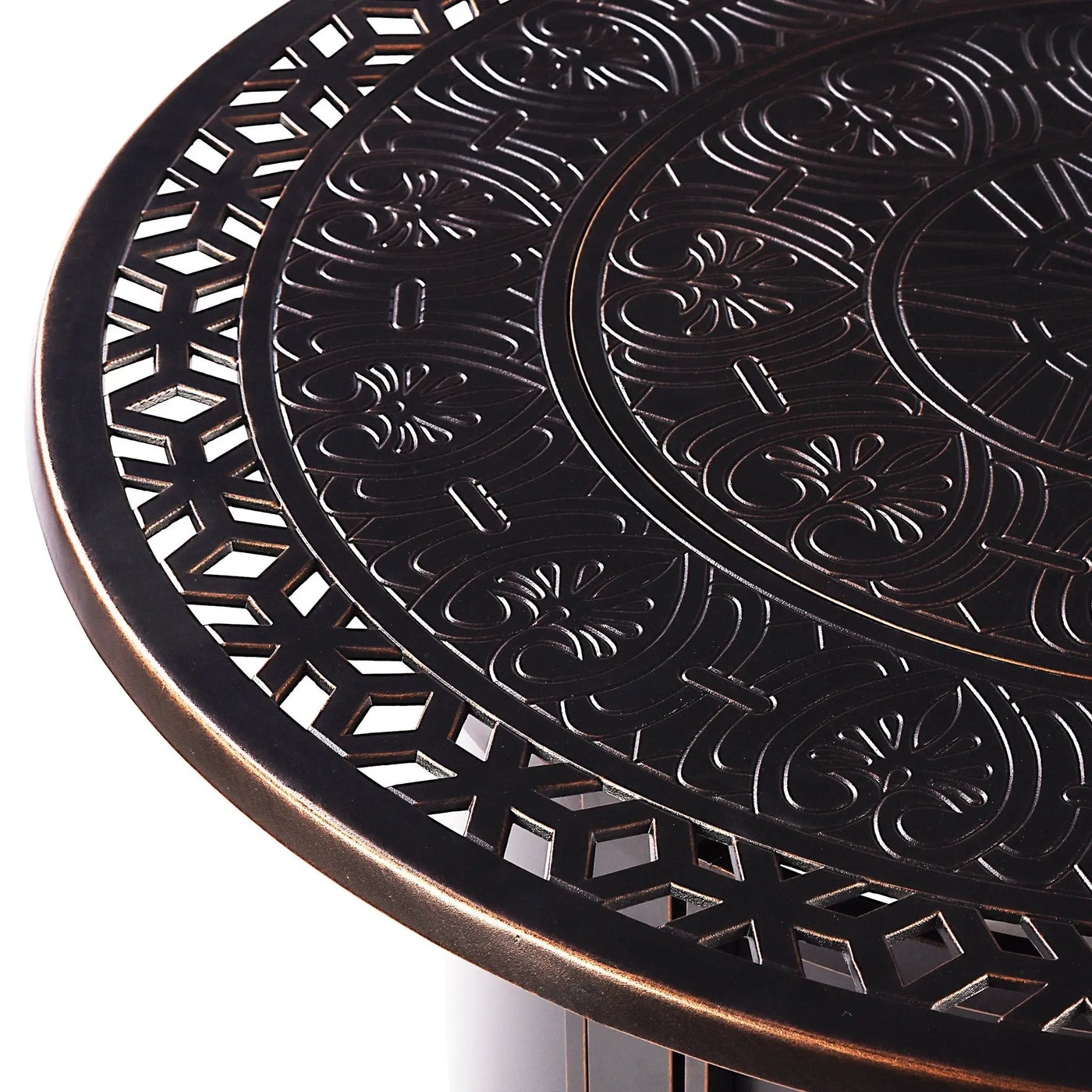 Aluminum 44-in Round Propane Fire Table with Beads, Covers and Lid by Sharicks