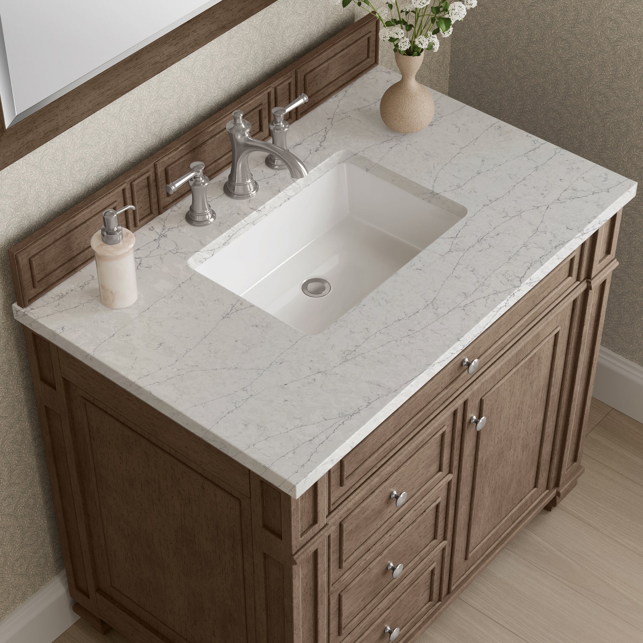 James Martin Bristol 36" Single Bathroom Vanity, Whitewashed Walnut, view 39