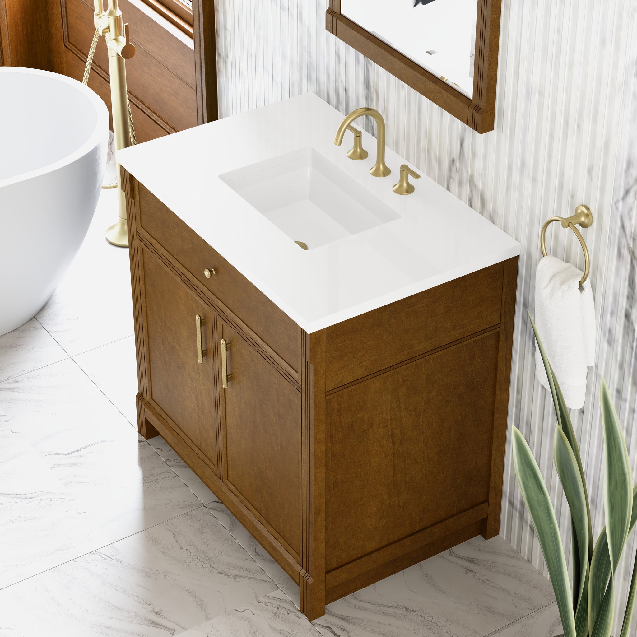 James Martin Bellshire 36" Single Bathroom Vanity, Honey Oak, view 36