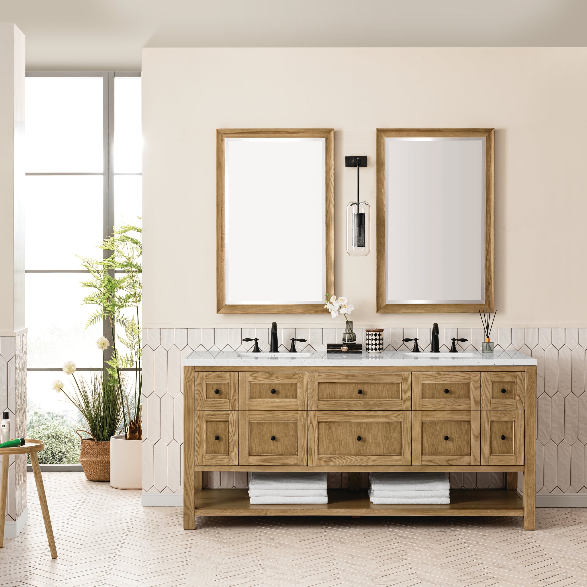 James Martin Breckenridge 72" Double Bathroom Vanity, Light Natural Oak, view 37