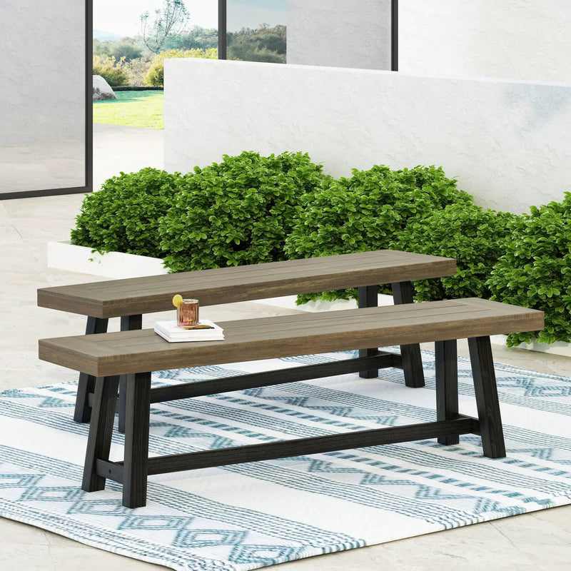 Acacia Outdoor Bench in Sandblast Finish by HouseOfZazla