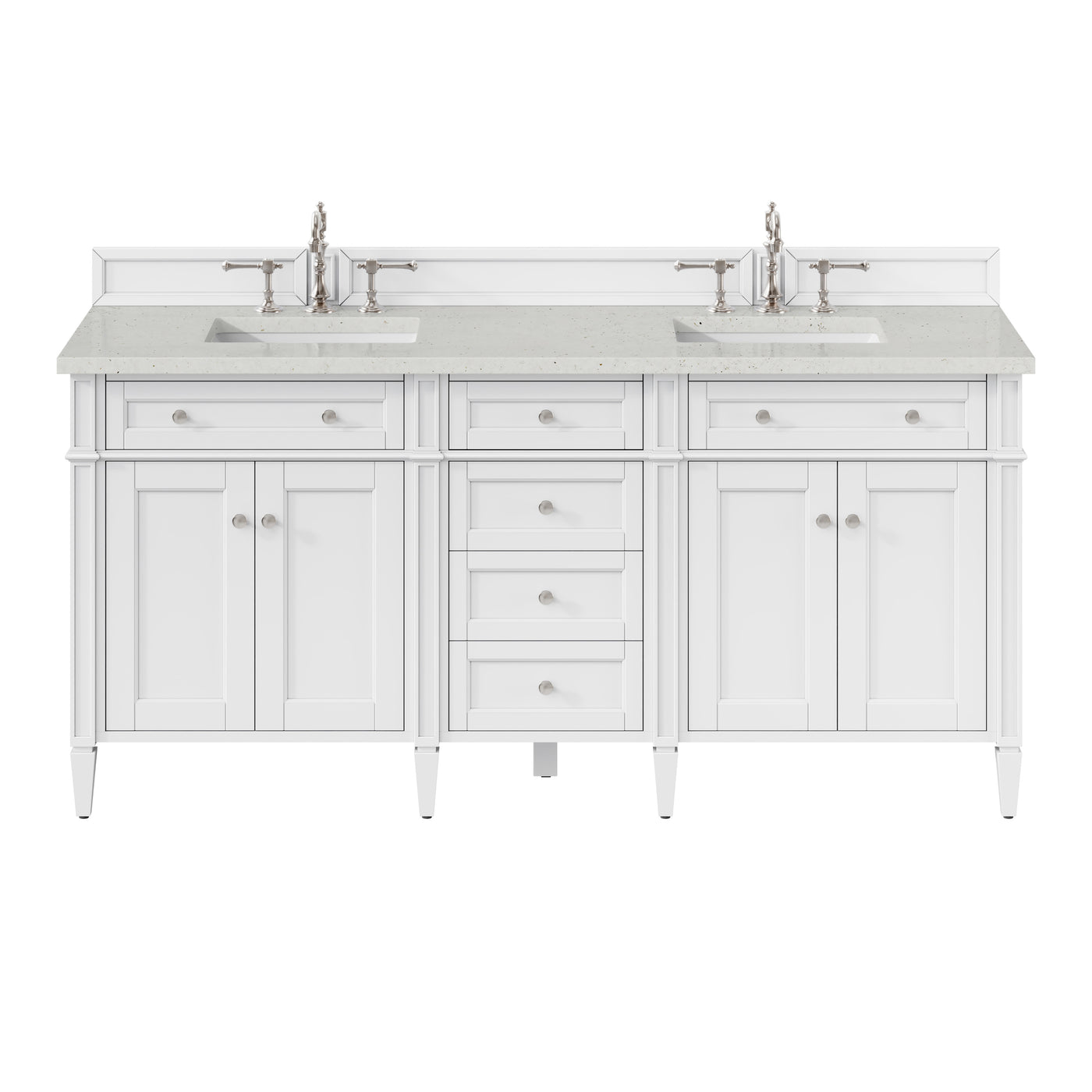 James Martin Brittany 72" Double Bathroom Vanity, Bright White with Lime Delight countertop