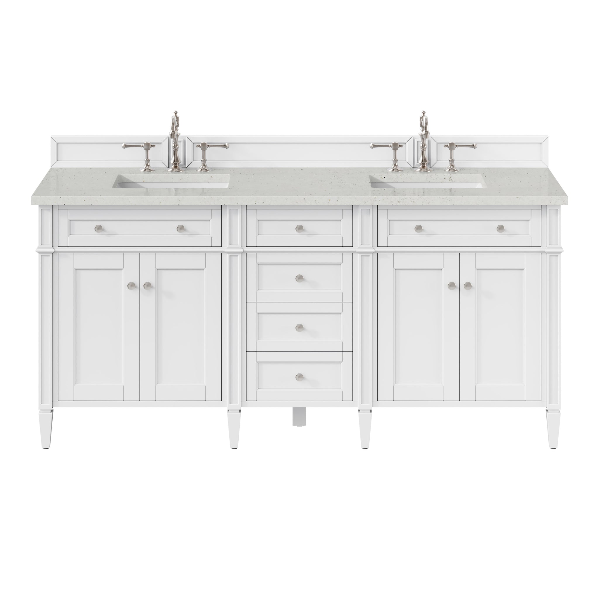 James Martin Brittany 72" Double Bathroom Vanity, Bright White with Lime Delight countertop
