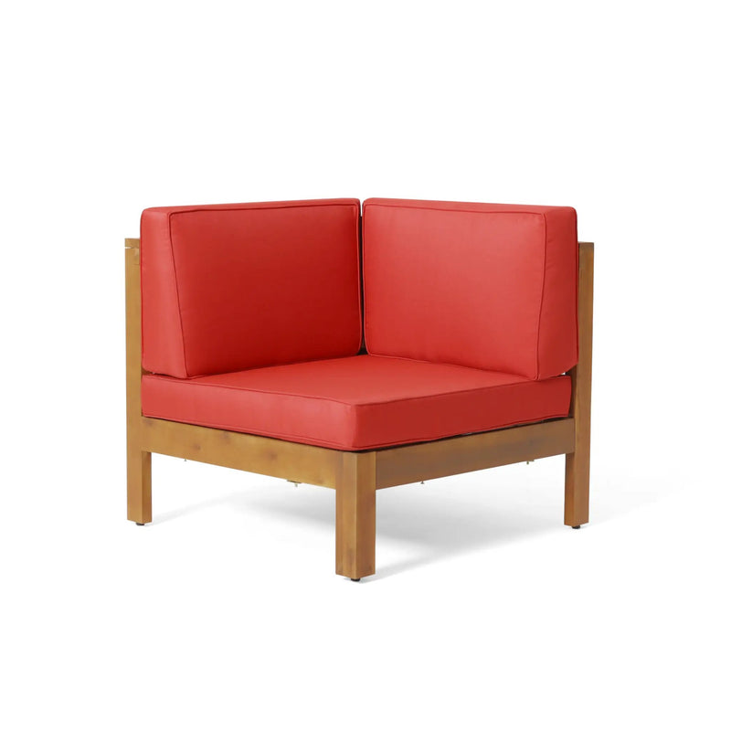 Oana Outdoor Wooden Sectional Set with Cushions by HouseOfZazla