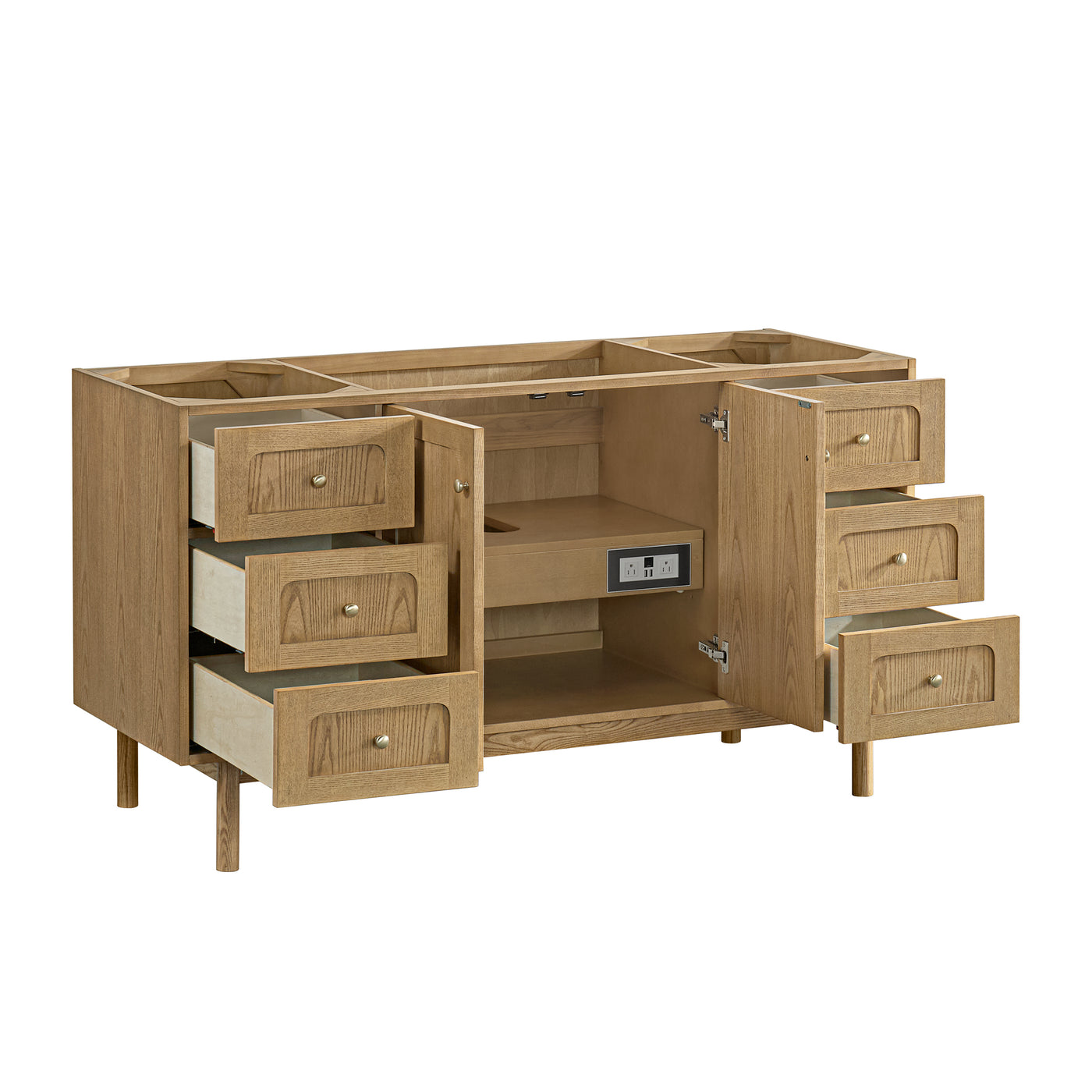 James Martin Laurent 60" Dual Mount Single Bathroom Vanity, Light Natural Oak, view 22