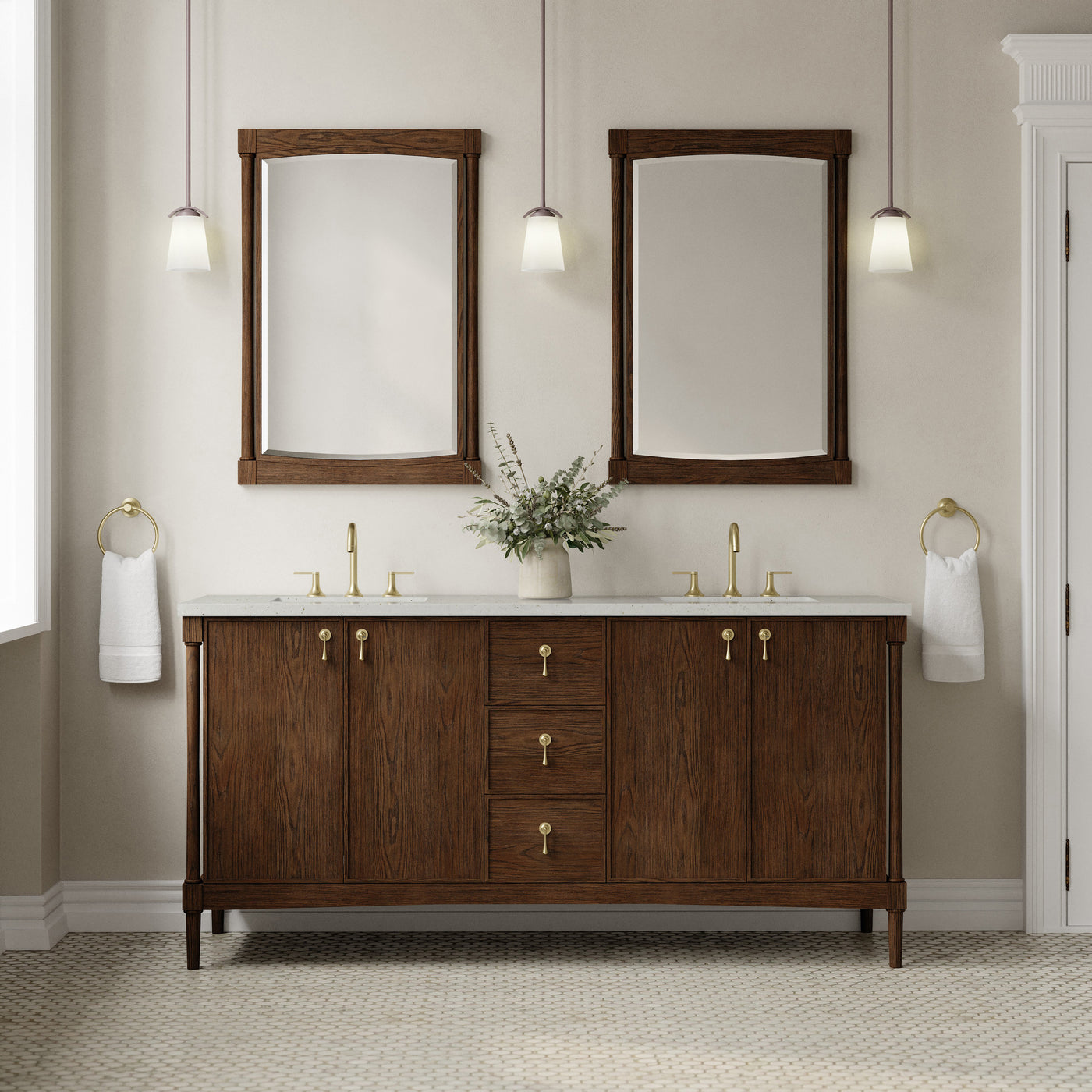 James Martin Kinnsden 72" Double Bathroom Vanity, Sable Oak, view 28