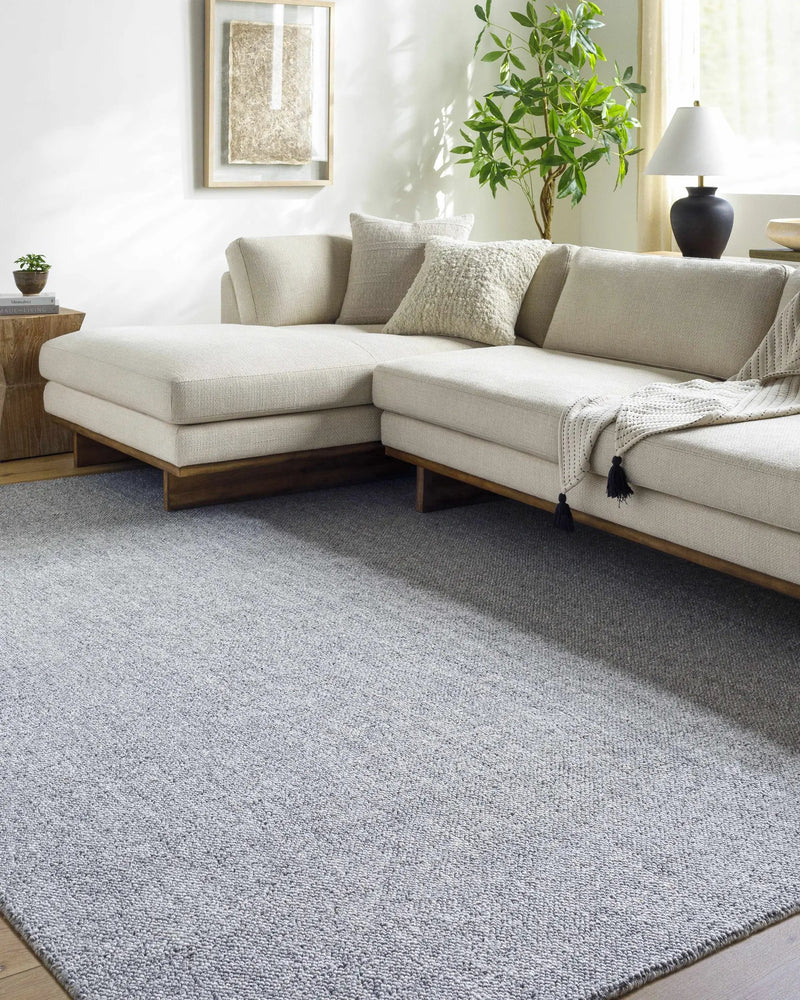 Zareh Blue Solid Area Rug - Clearance by Boutique Rugs