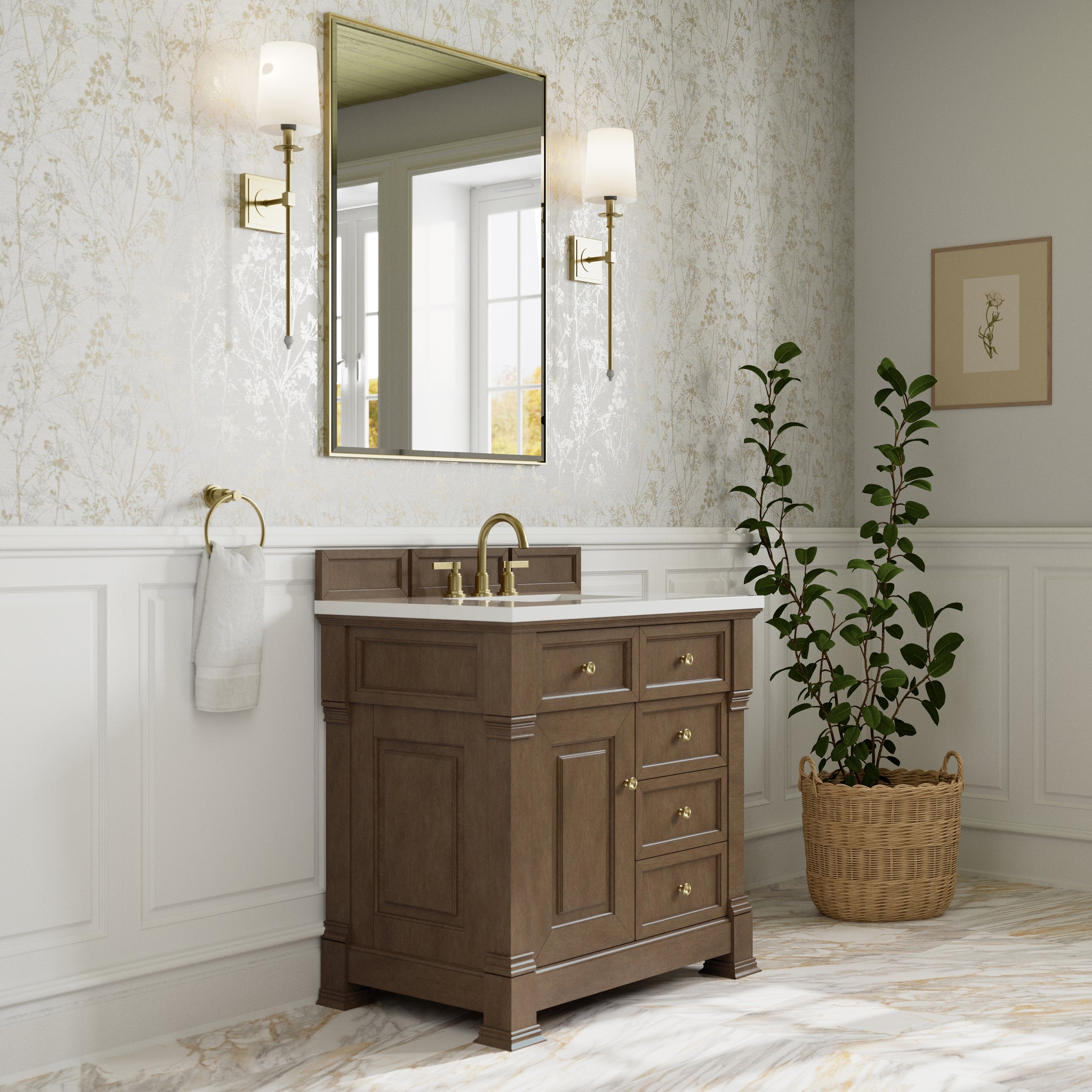 James Martin Brookfield 36" Single Bathroom Vanity, Pecan, view 25