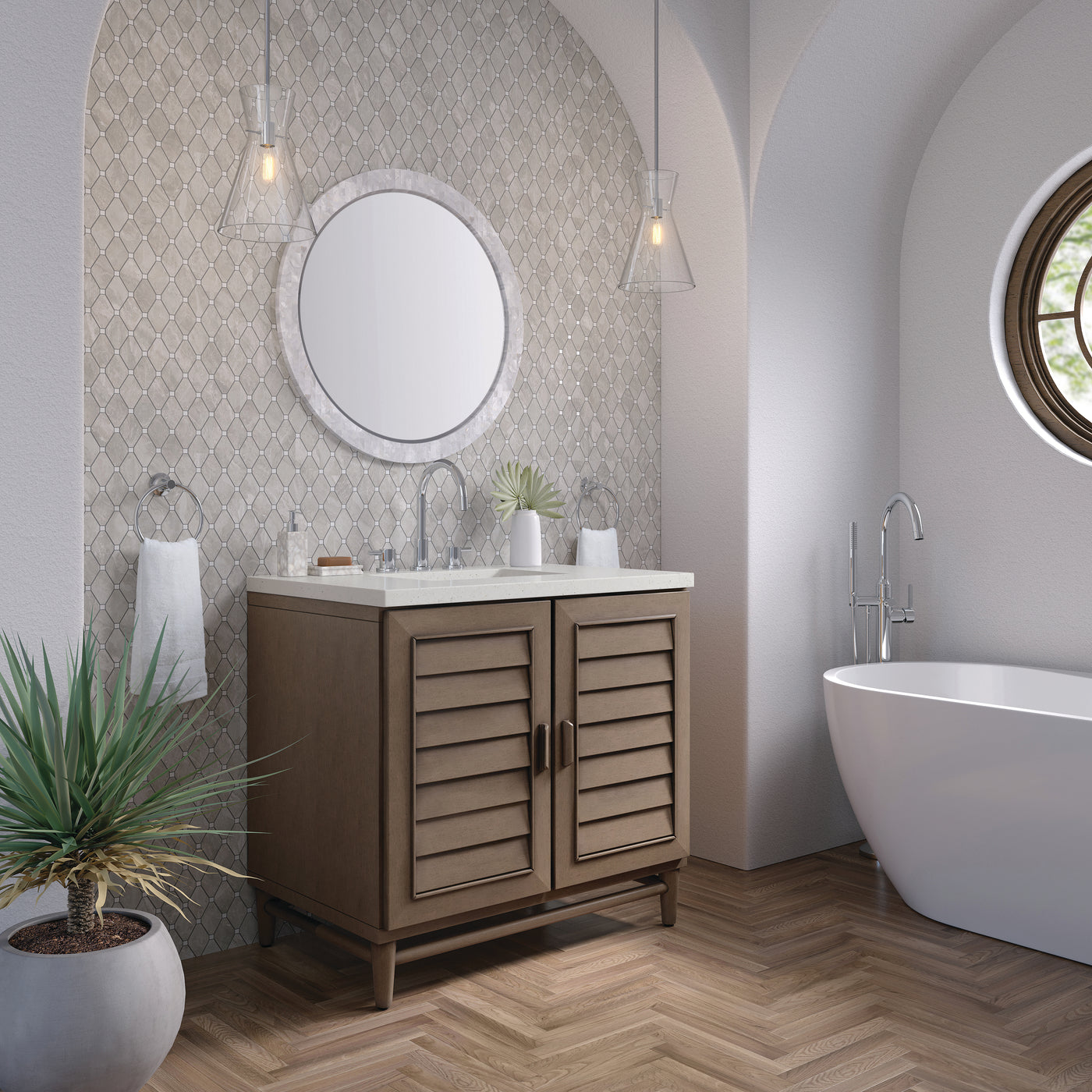 James Martin Portland 36" Single Bathroom Vanity, Whitewashed Walnut, view 24