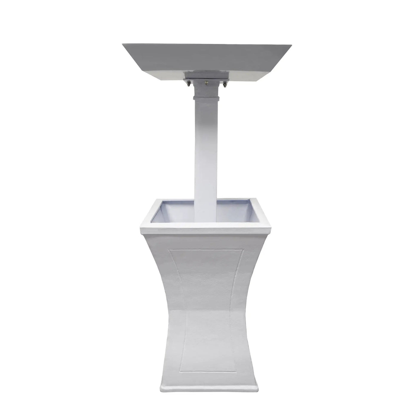 Modern Square Cast Aluminum 40-in Bird Bath and Planter Vase Combo by Sharicks