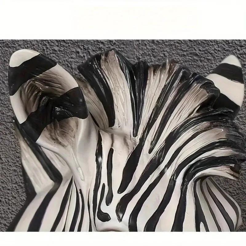 Zebra Head - Hand-Painted Boho White Wall by House Of Avana