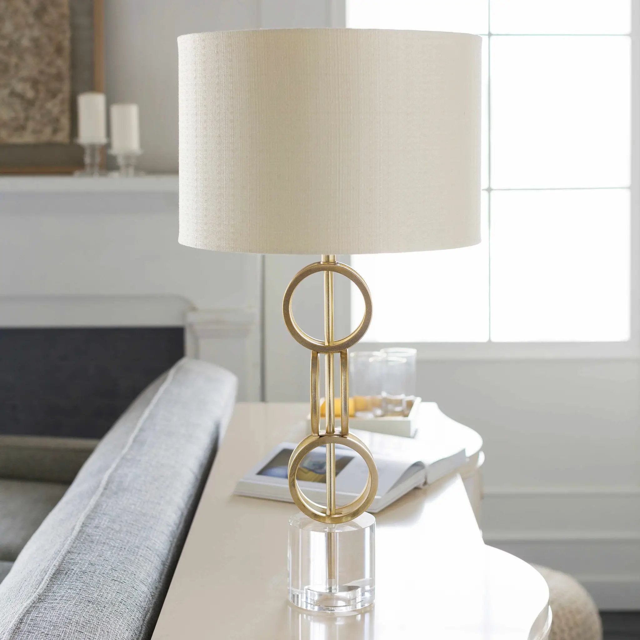 Zell Gold Crystal Table Lamp - Clearance by Boutique Rugs