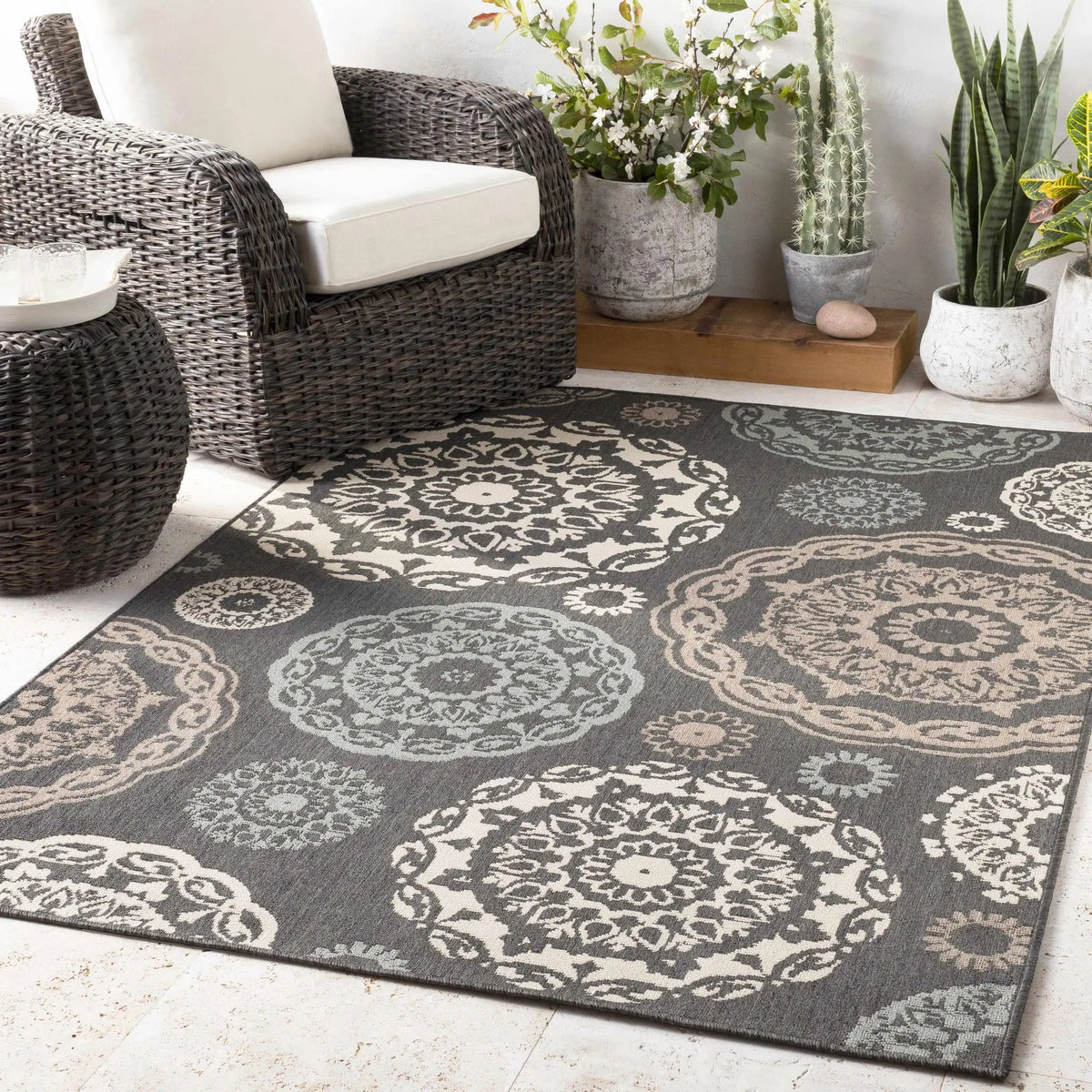 Zephyrhills Outdoor Area Rug - Clearance, installed in a room