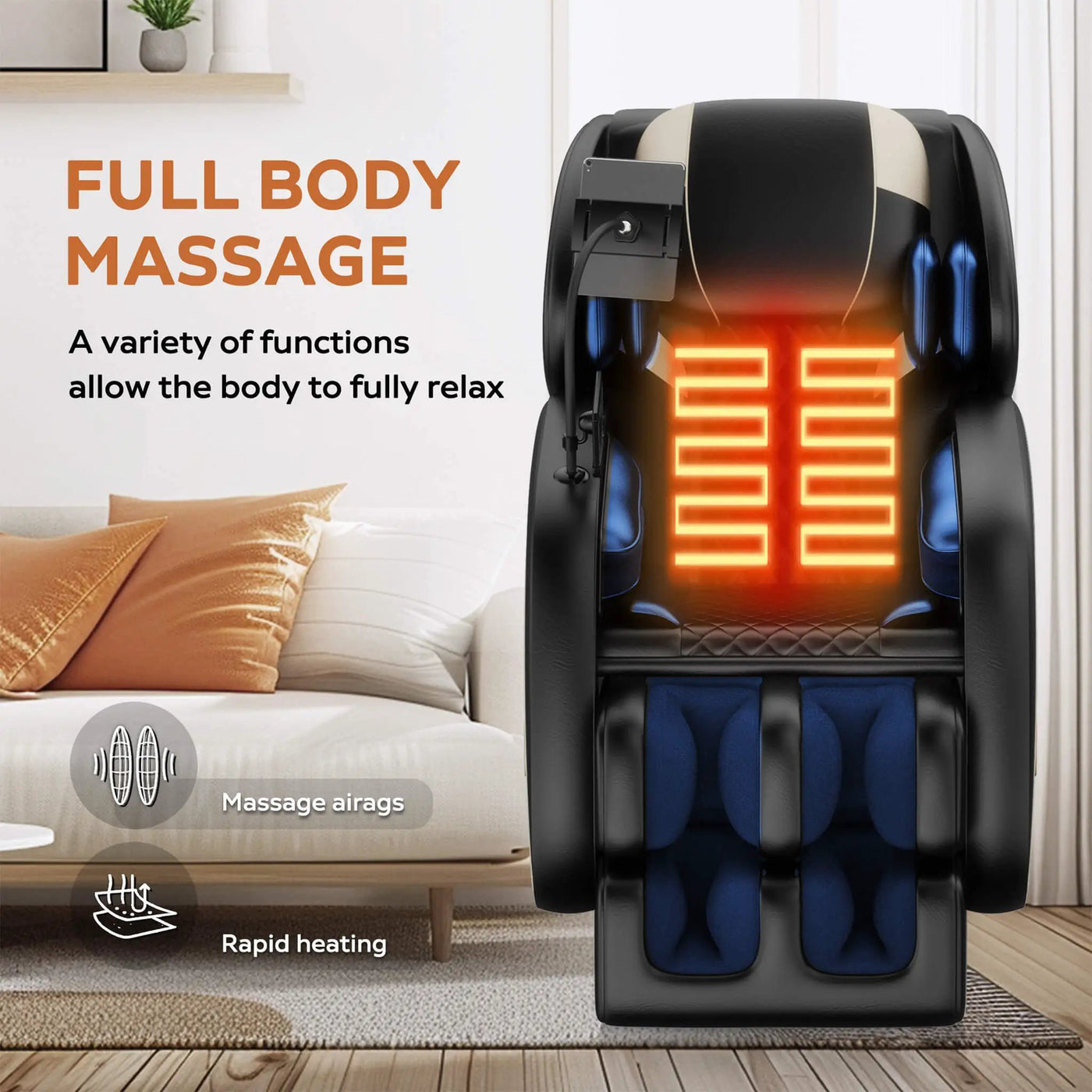 Sovereign Zero-Gravity Massage Chair With Six Massage Rollers (SAK32089) by SAKSBY WHOLESALE