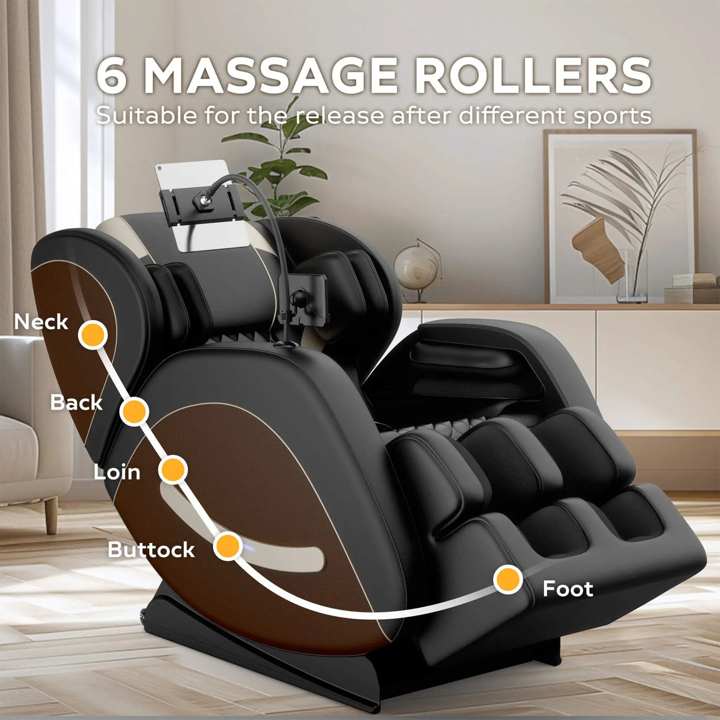 Sovereign Zero-Gravity Massage Chair With Six Massage Rollers (SAK32089) by SAKSBY WHOLESALE