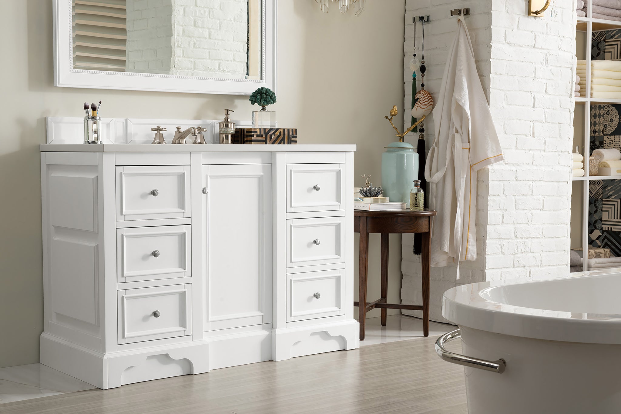 James Martin De Soto 48" Single Bathroom Vanity, Bright White, view 30