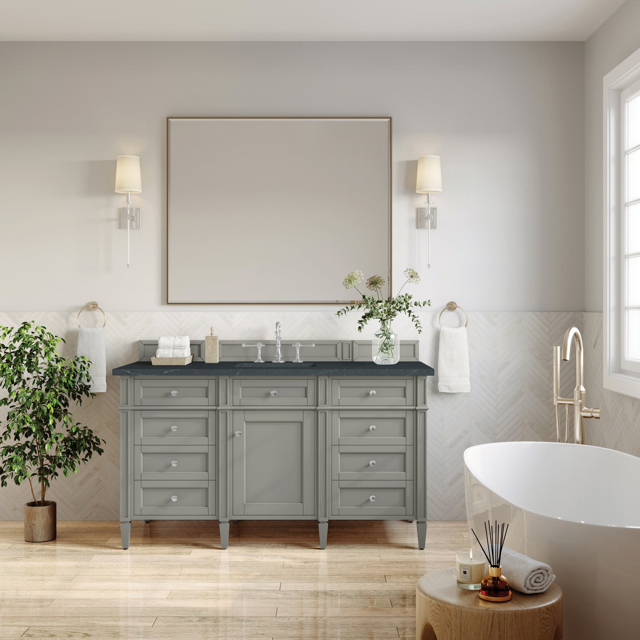 James Martin Brittany 60" Single Bathroom Vanity, Urban Gray, view 20