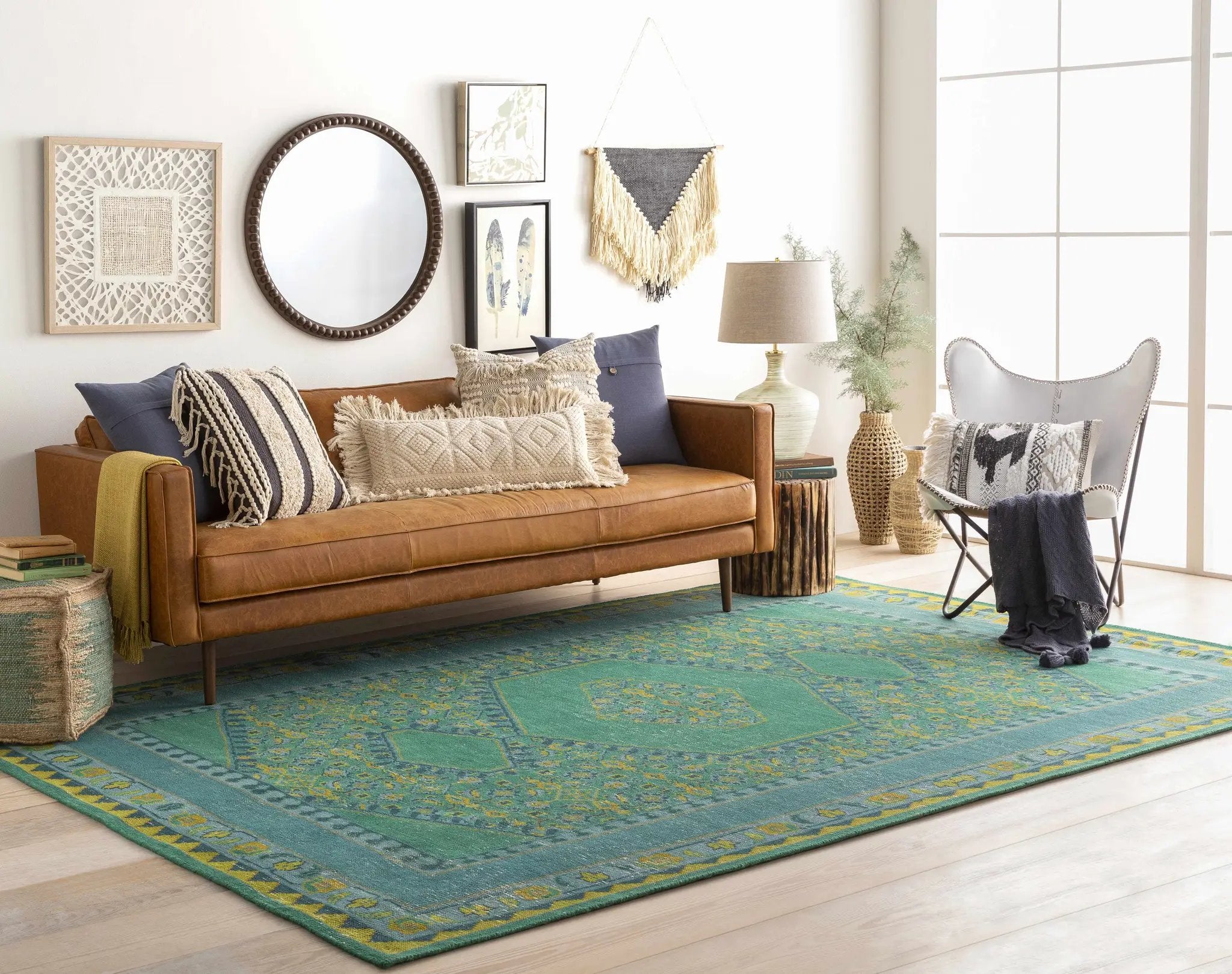 Dingus Jute and Wood Wall Hanging - Clearance by Boutique Rugs
