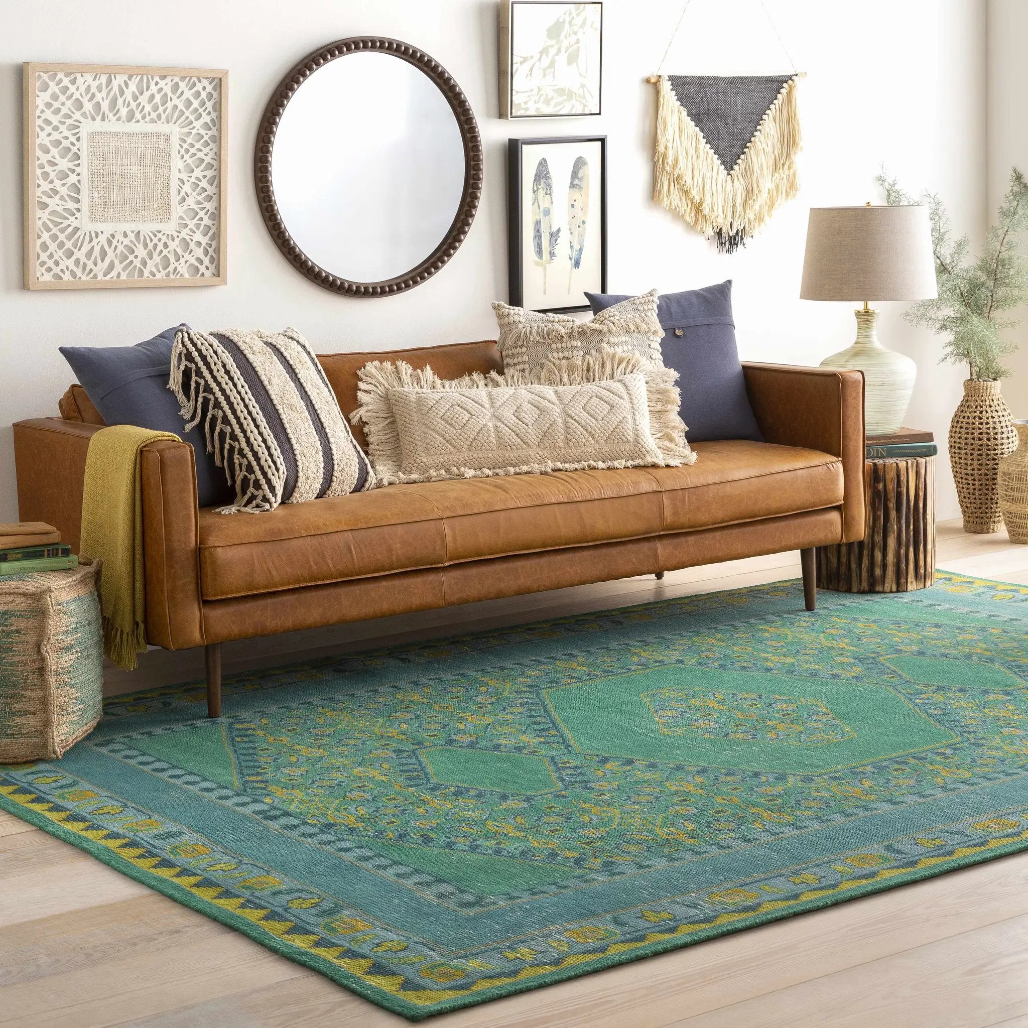 Dingus Jute and Wood Wall Hanging - Clearance by Boutique Rugs