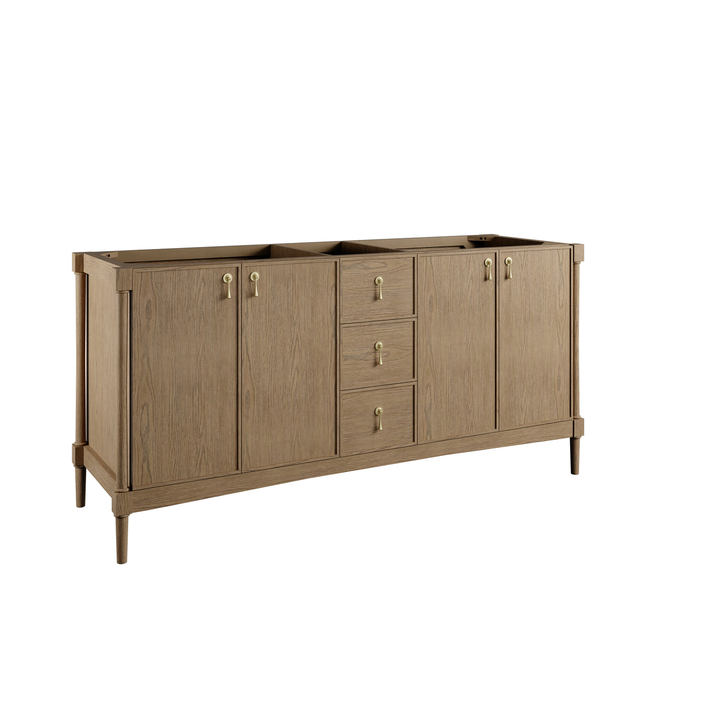 James Martin Kinnsden 72" Double Bathroom Vanity, Weathered Oak, view 18