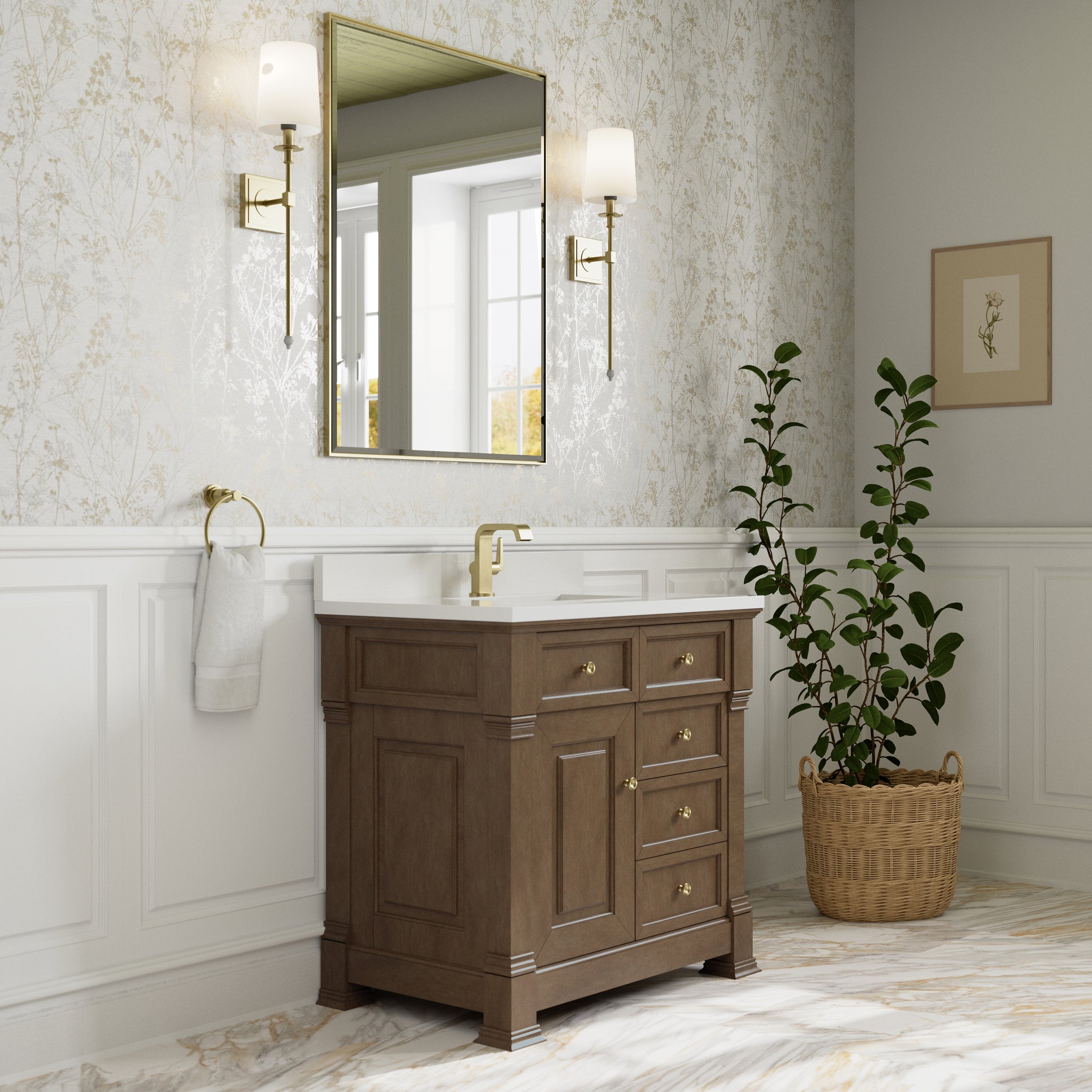 James Martin Brookfield 36" Single Bathroom Vanity, Pecan, view 37