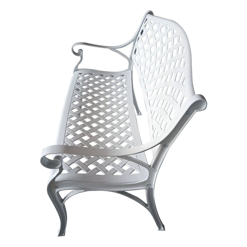 Outdoor Aluminum Modern 40-in White Patio Bench Loveseat by Sharicks