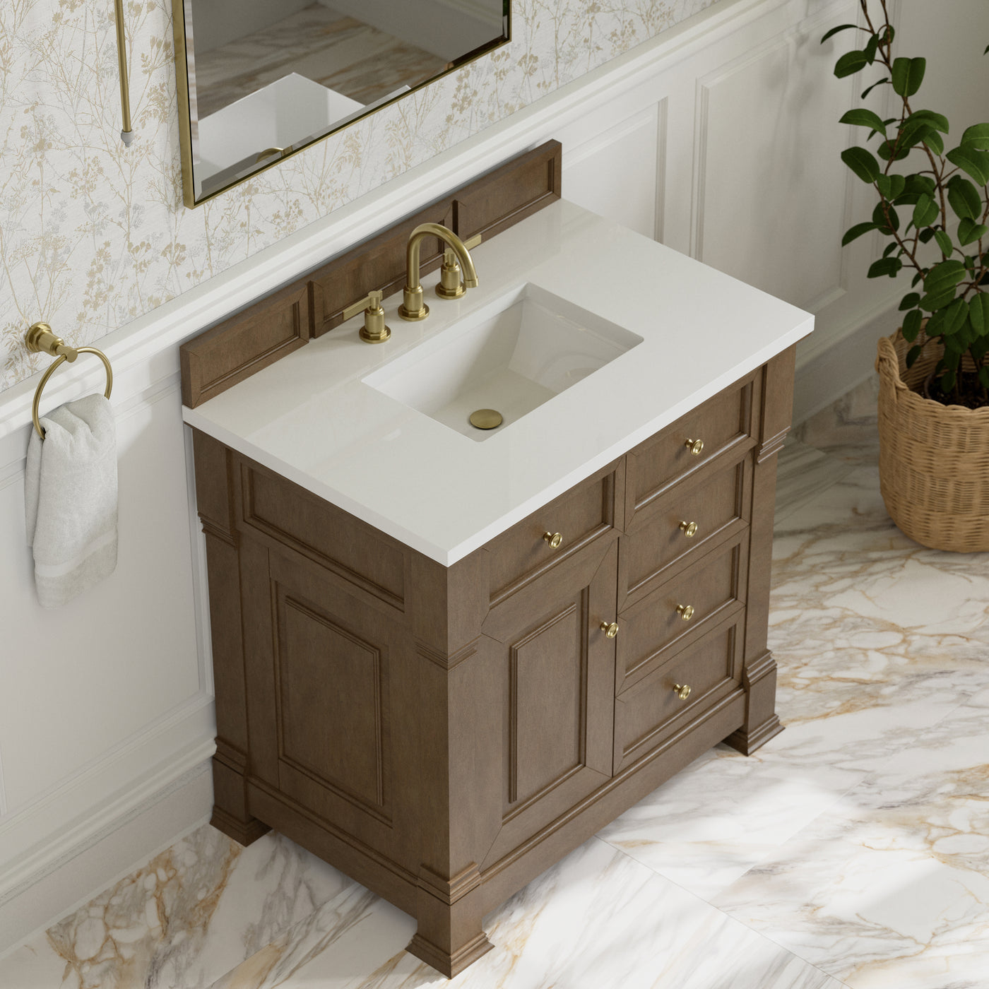 James Martin Brookfield 36" Single Bathroom Vanity, Pecan, view 27