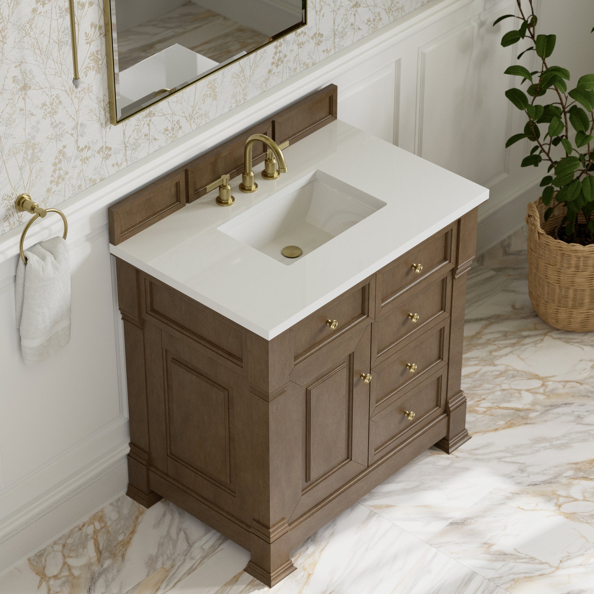 James Martin Brookfield 36" Single Bathroom Vanity, Pecan, view 27