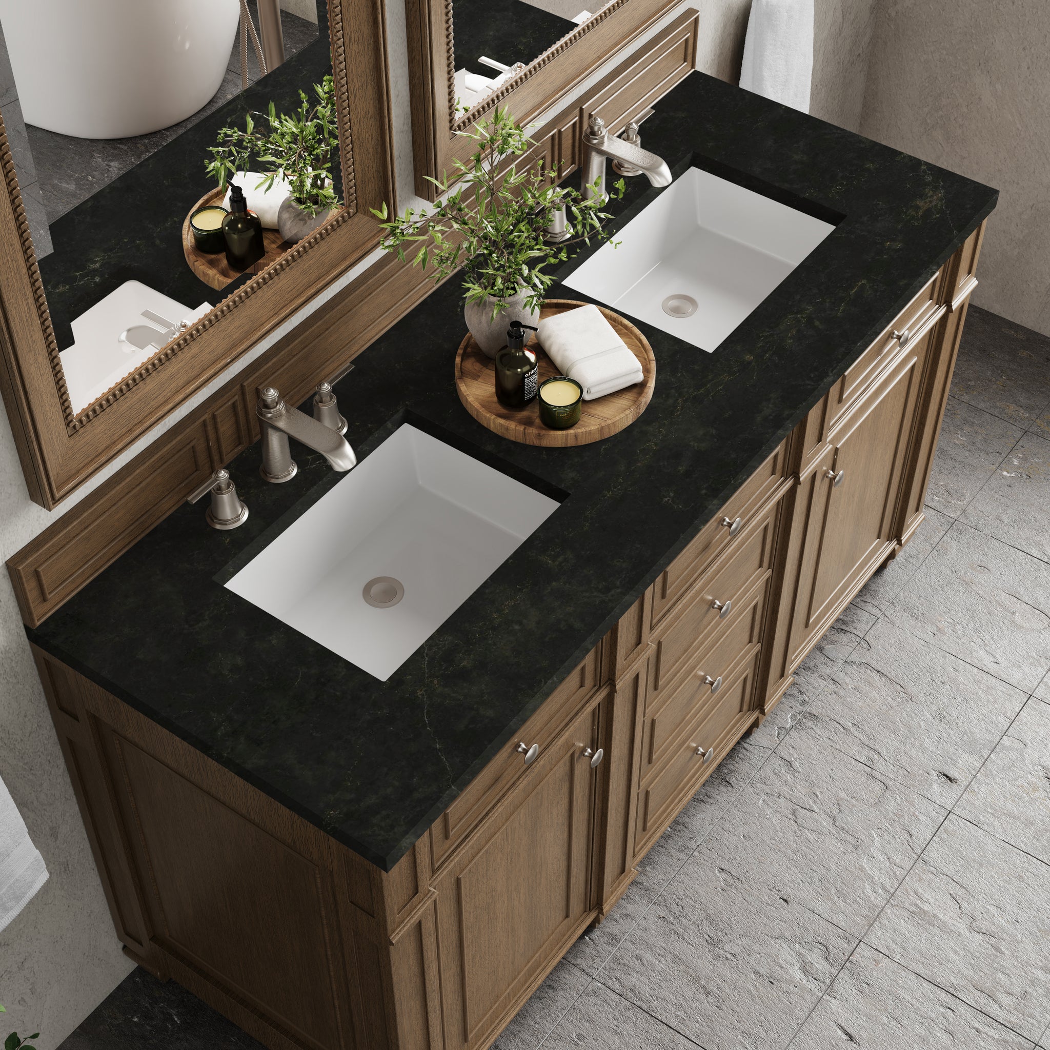 James Martin Bristol 60" Double Bathroom Vanity, Saddle Brown, view 35