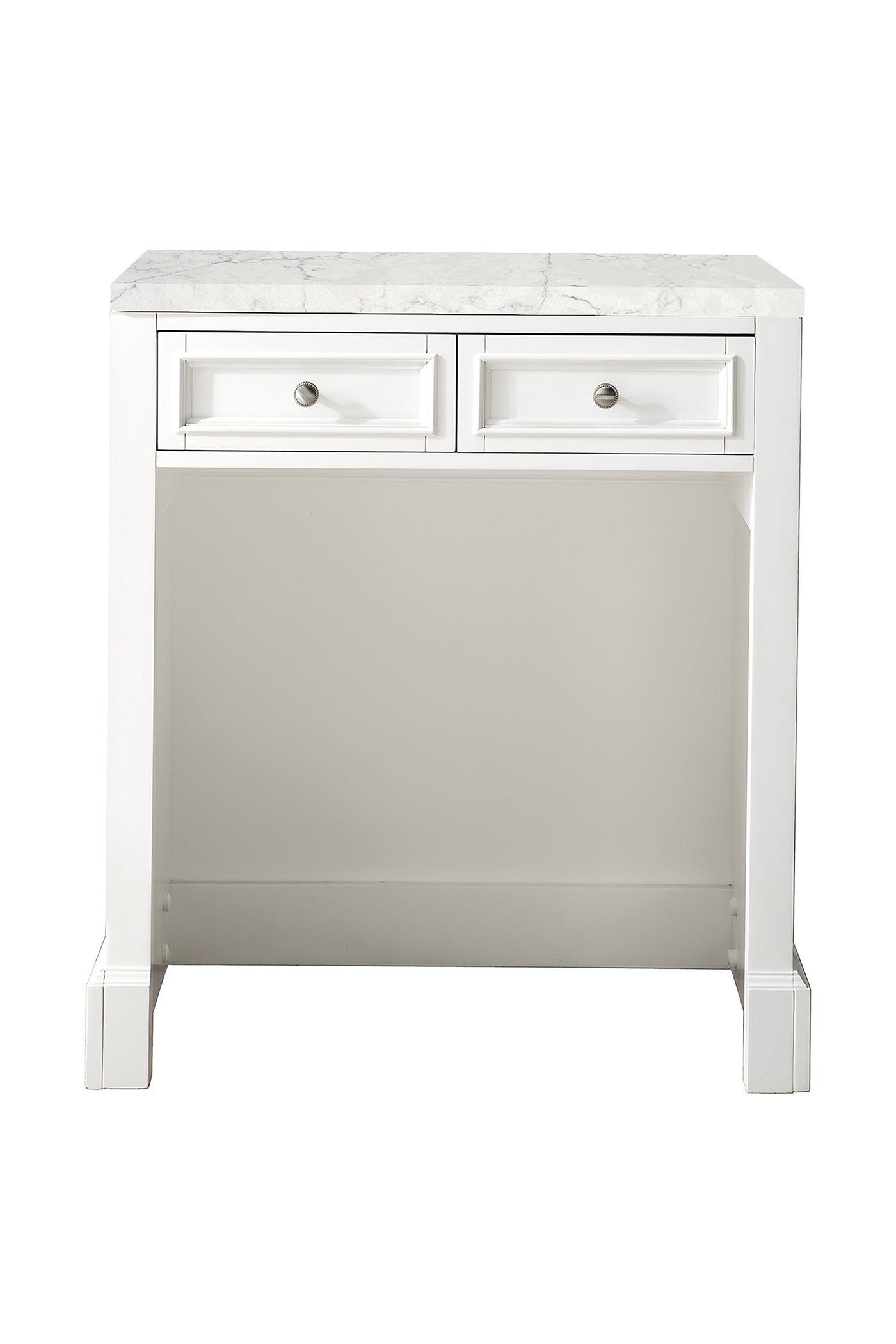 James Martin De Soto 30" Countertop Unit, Bright White with Eternal Jasmine Pearl countertop