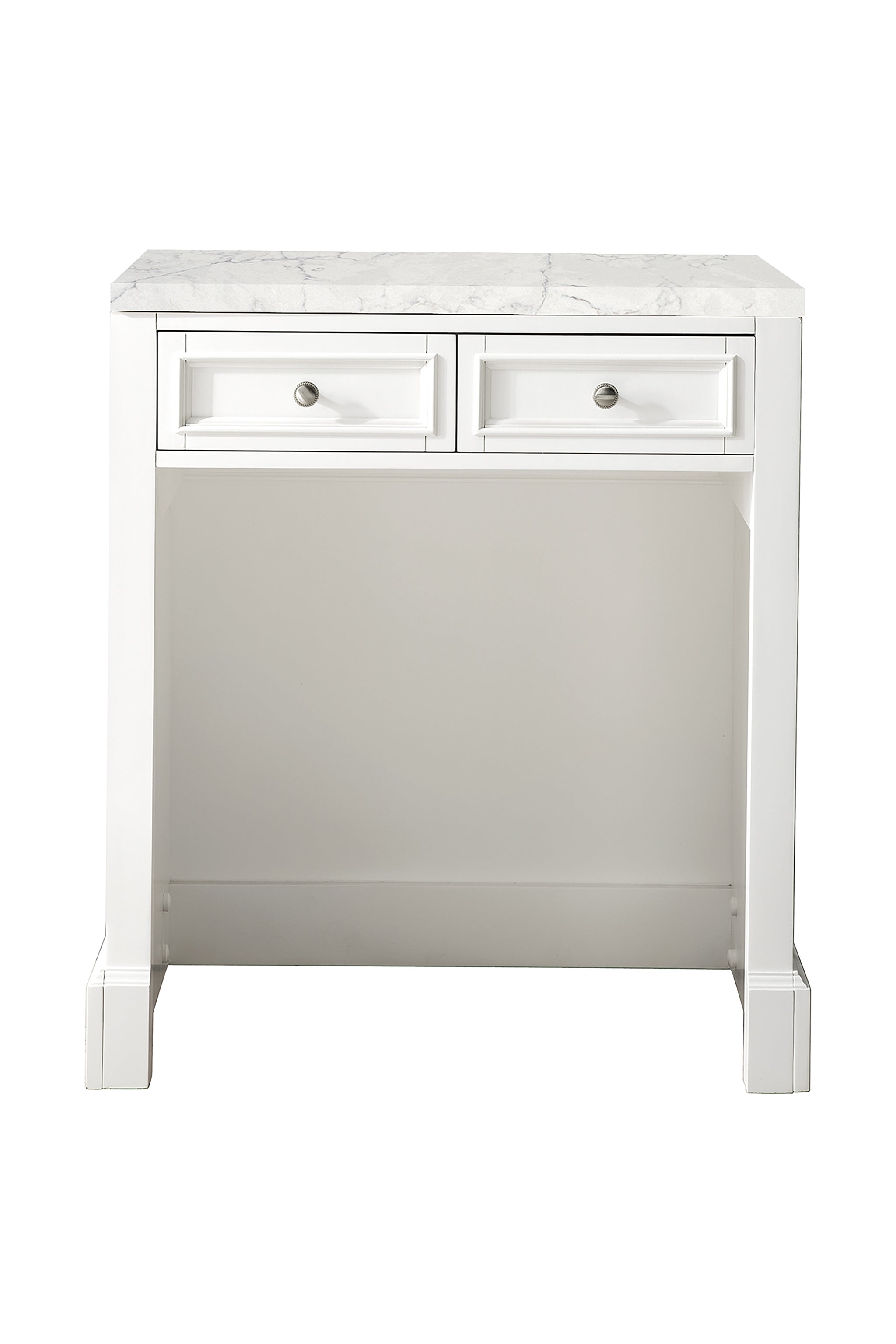 James Martin De Soto 30" Countertop Unit, Bright White with Eternal Jasmine Pearl countertop