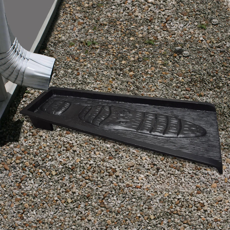 Black Alligator 24-in Cast Aluminum Downspout Gutter Splash Block by Sharicks