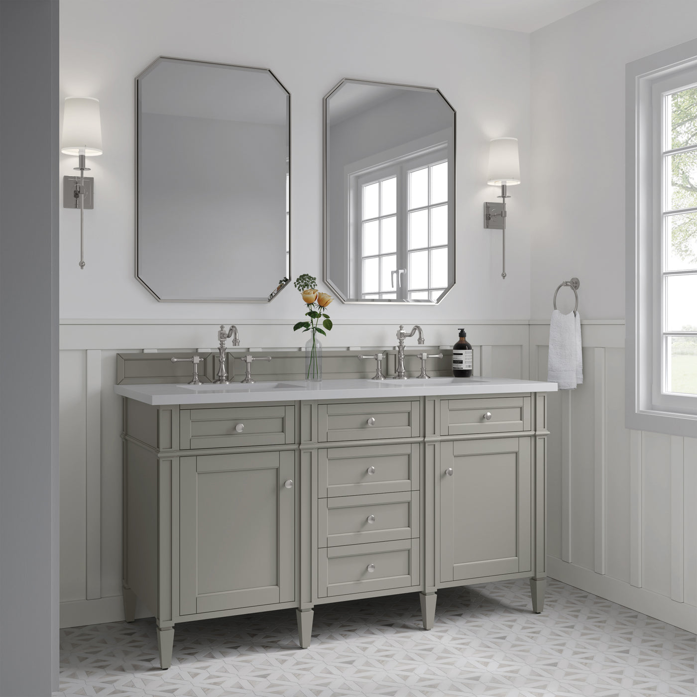 James Martin Brittany 60" Double Bathroom Vanity, Urban Gray, view 27