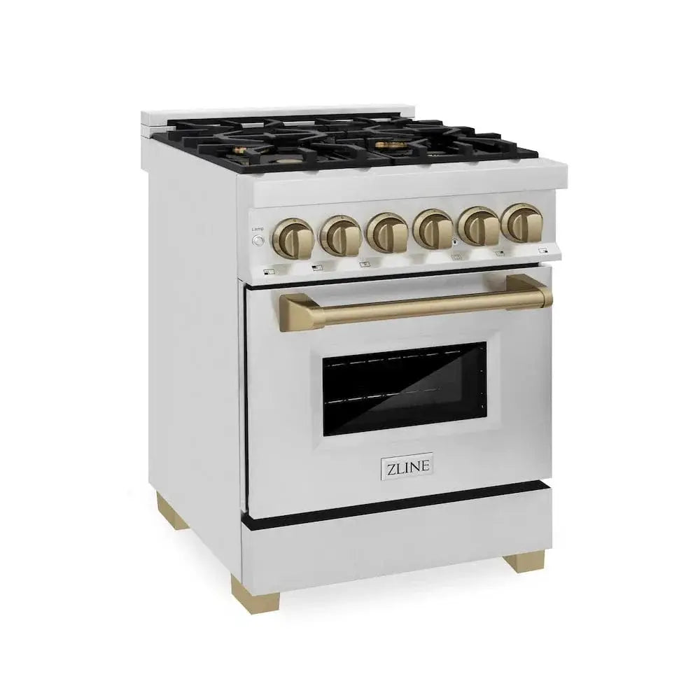 ZLINE 24" Autograph Dual Fuel Range, Stainless, RAZ-24-CB by Farmhouse Kitchen and Bath