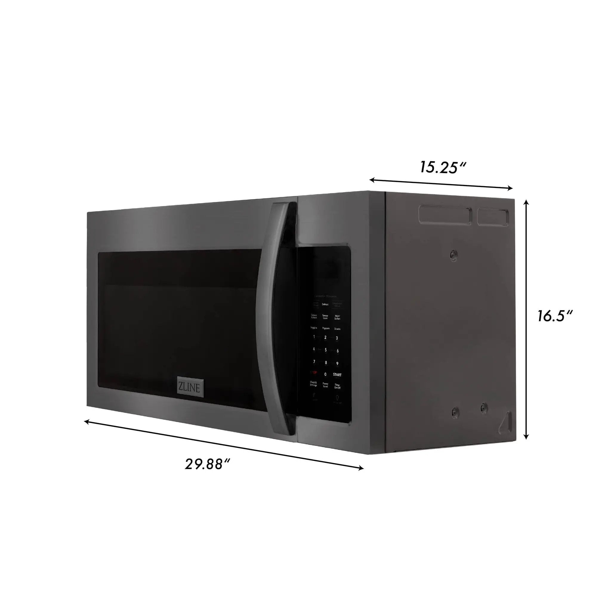 ZLINE Over The Range Microwave Oven, Black Stainless, MWO-OTR-30-BS by Farmhouse Kitchen and Bath