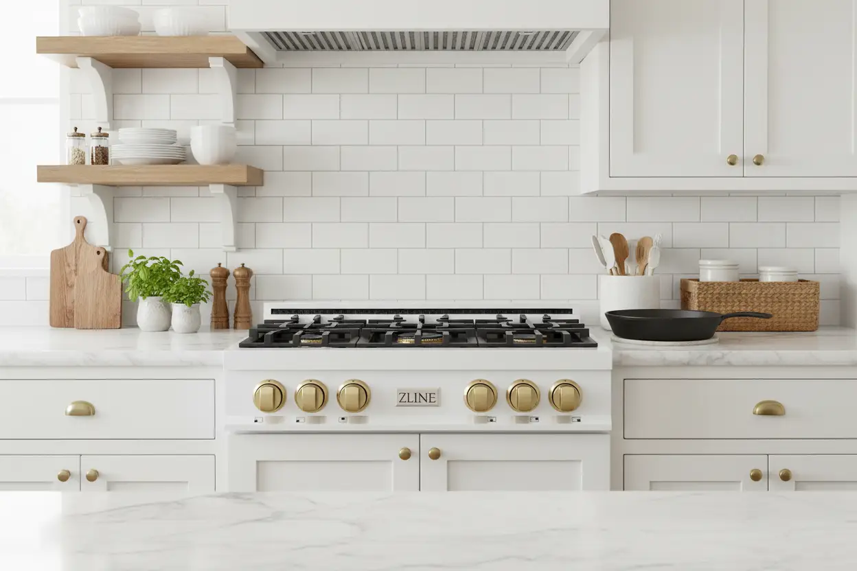 ZLINE 36" Autograph Rangetop Stainless, Bronze Accents, RTZ-36-CB by Farmhouse Kitchen and Bath