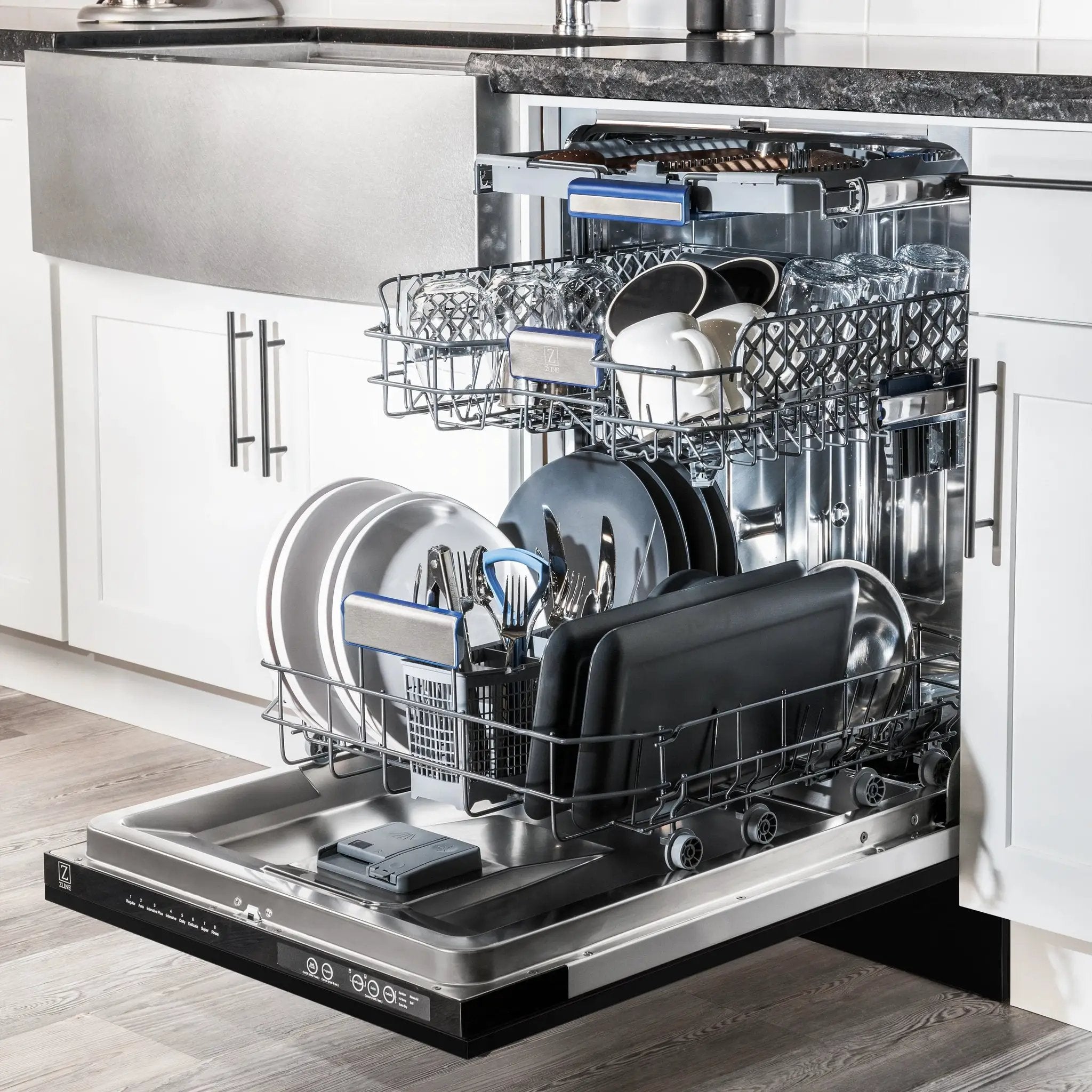 ZLINE Autograph 18" Dishwasher Black Stainless, DWVZ-BS-18-G by Farmhouse Kitchen and Bath