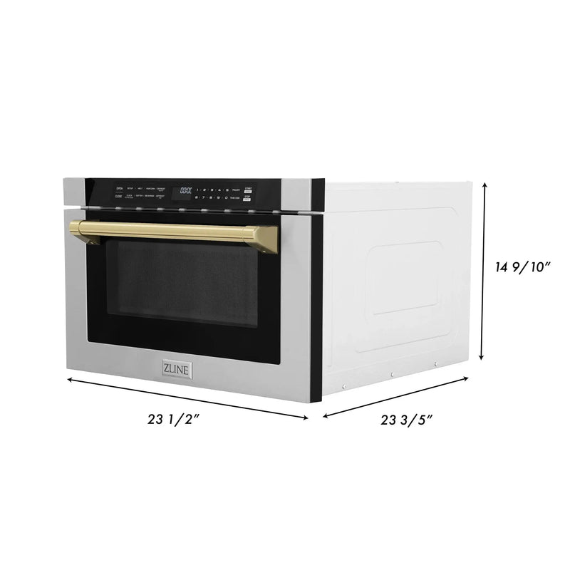 ZLINE 24" Microwave Drawer, Stainless Steel,Gold MWDZ-1-H-G by Farmhouse Kitchen and Bath