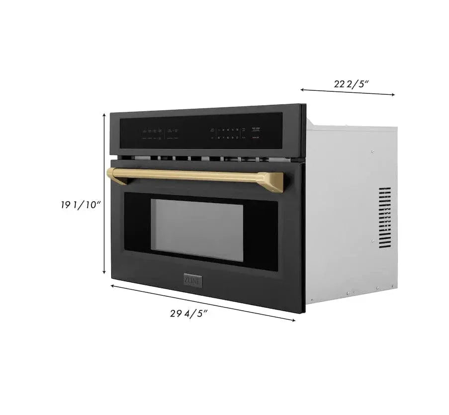 ZLINE 30” Convection Microwave, Black Stainless, Bronze MWOZ-30-BS-CB by Farmhouse Kitchen and Bath