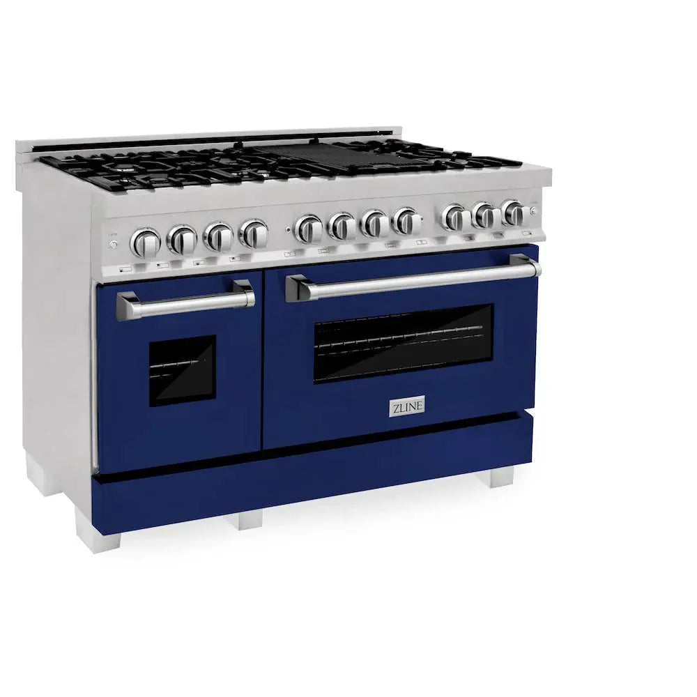 ZLINE 48" Bundle Range RAS-BG-48 & Range Hood 8654BG-48, 2KP-RASBGRH48 by Farmhouse Kitchen and Bath