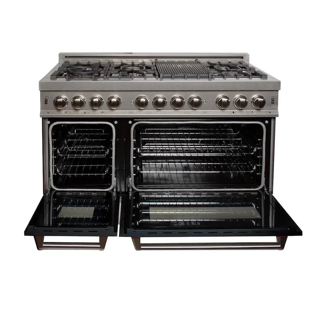 ZLINE 48" Bundle Range RAS-BLM-48 & Range Hood 8654BLM-48, 2KP-RASBLMRH48 by Farmhouse Kitchen and Bath
