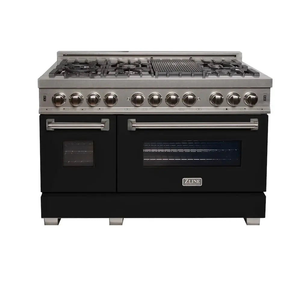 ZLINE 48" Bundle Range RAS-BLM-48 & Range Hood 8654BLM-48, 2KP-RASBLMRH48 by Farmhouse Kitchen and Bath