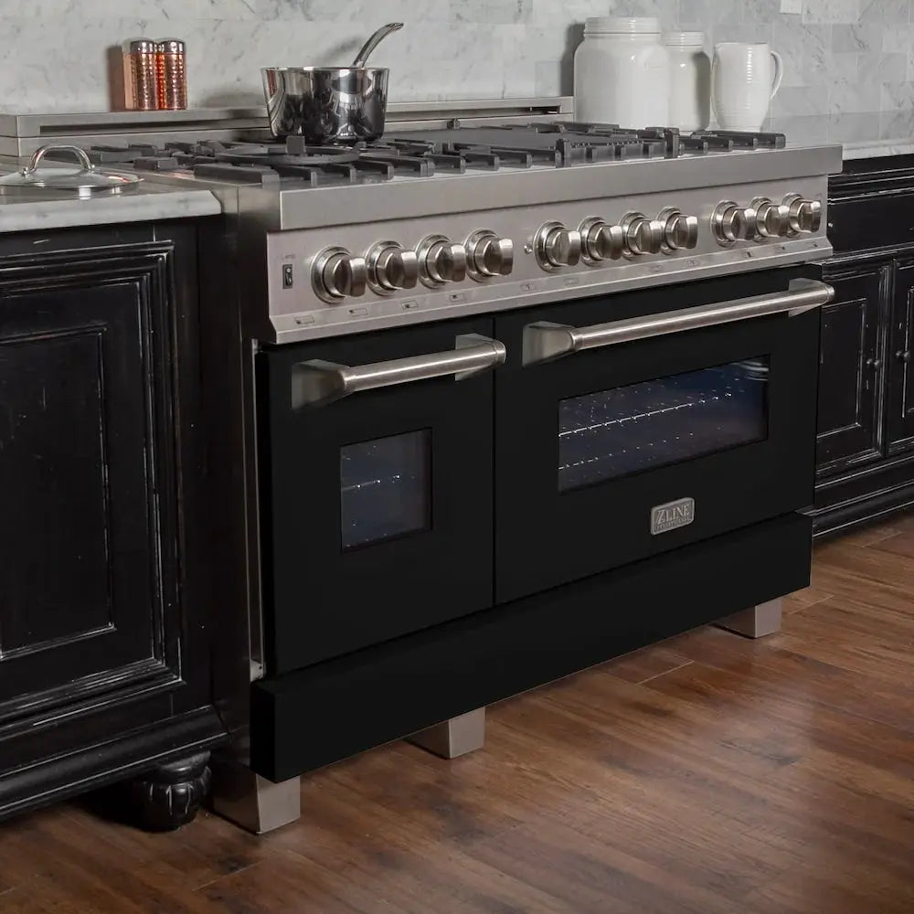 ZLINE 48" Bundle Range RAS-BLM-48 & Range Hood 8654BLM-48, 2KP-RASBLMRH48 by Farmhouse Kitchen and Bath